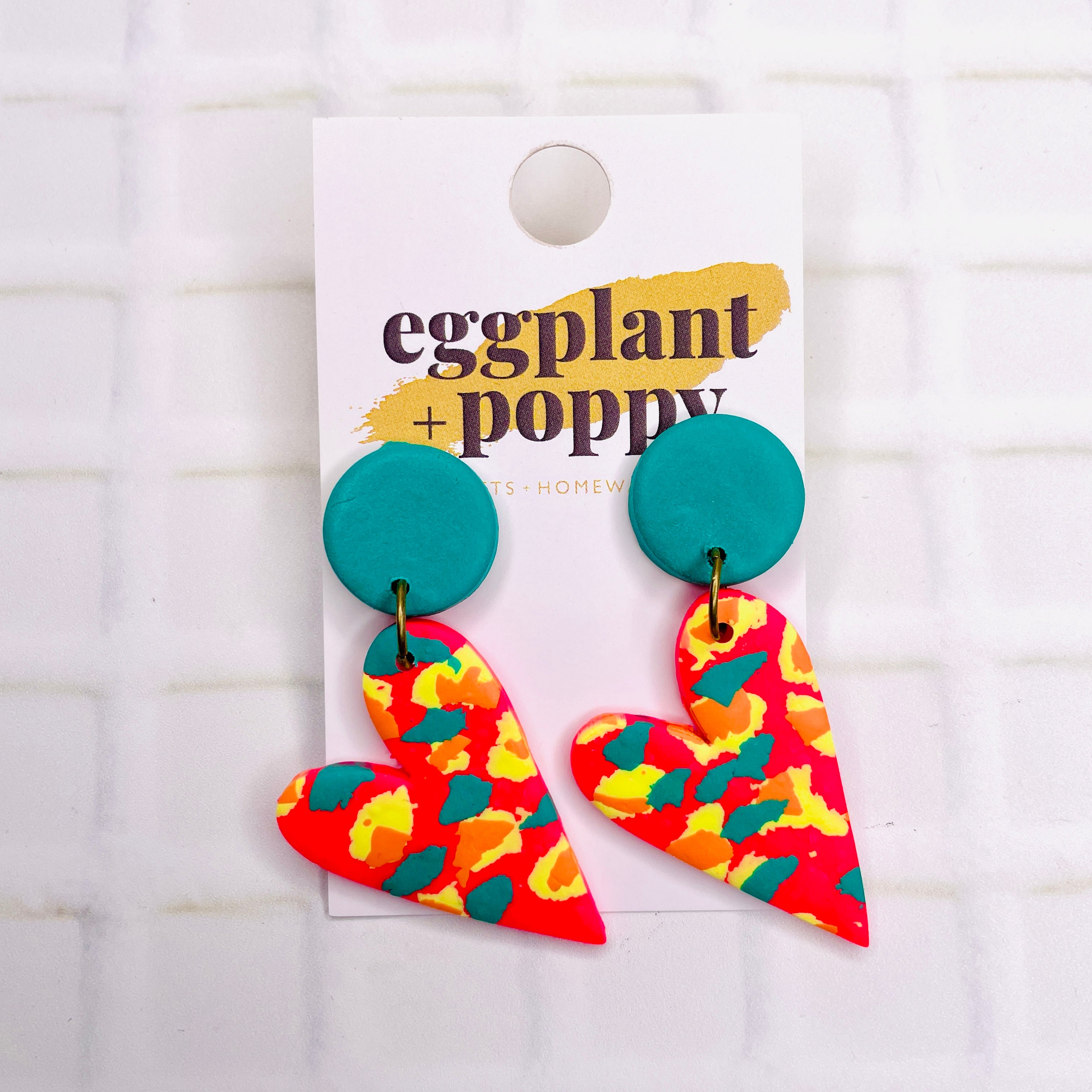 Neon Heart Earrings