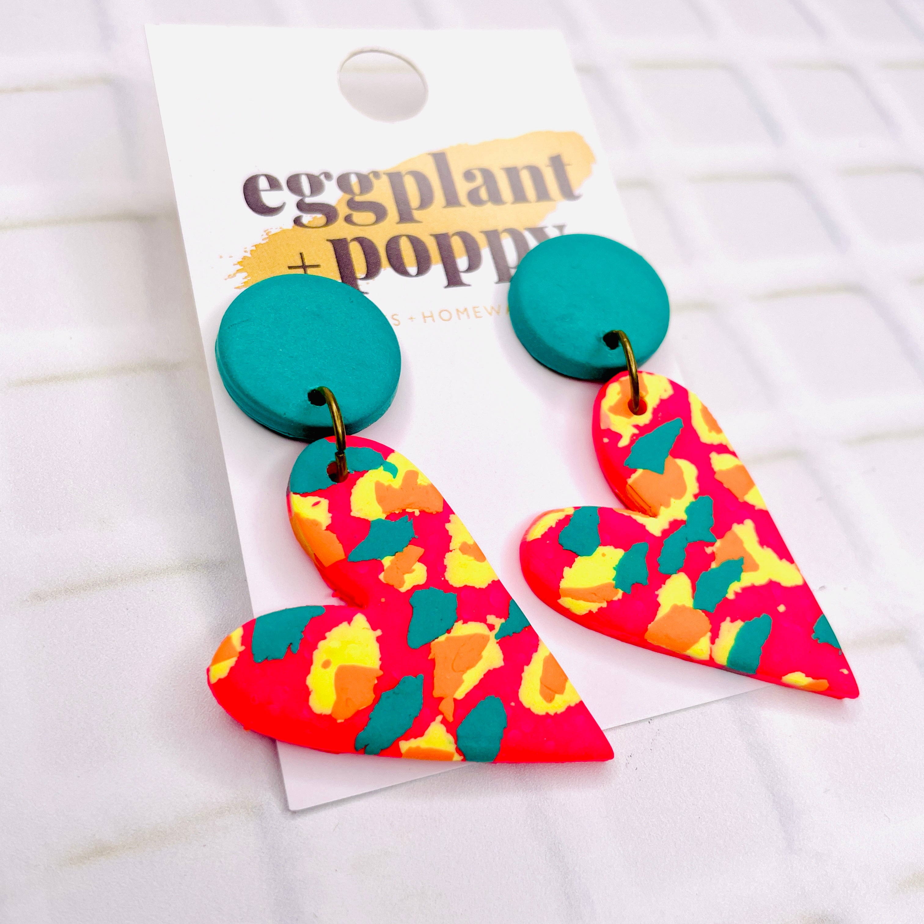 Neon Heart Earrings