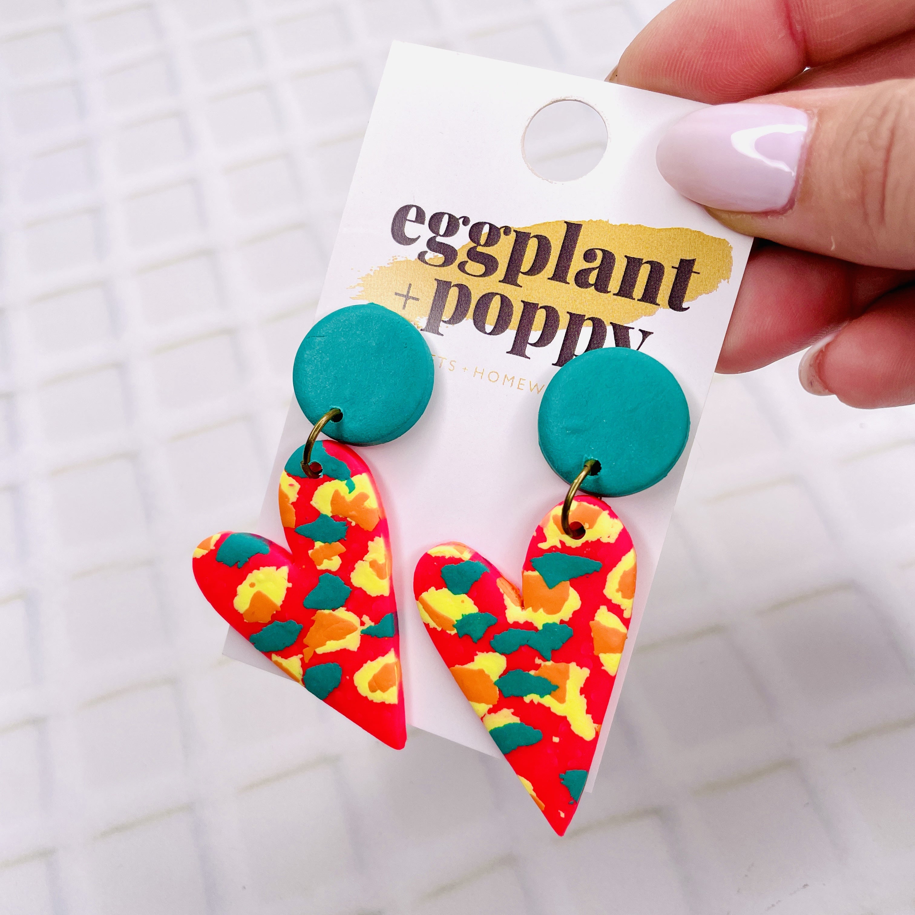 Neon Heart Earrings