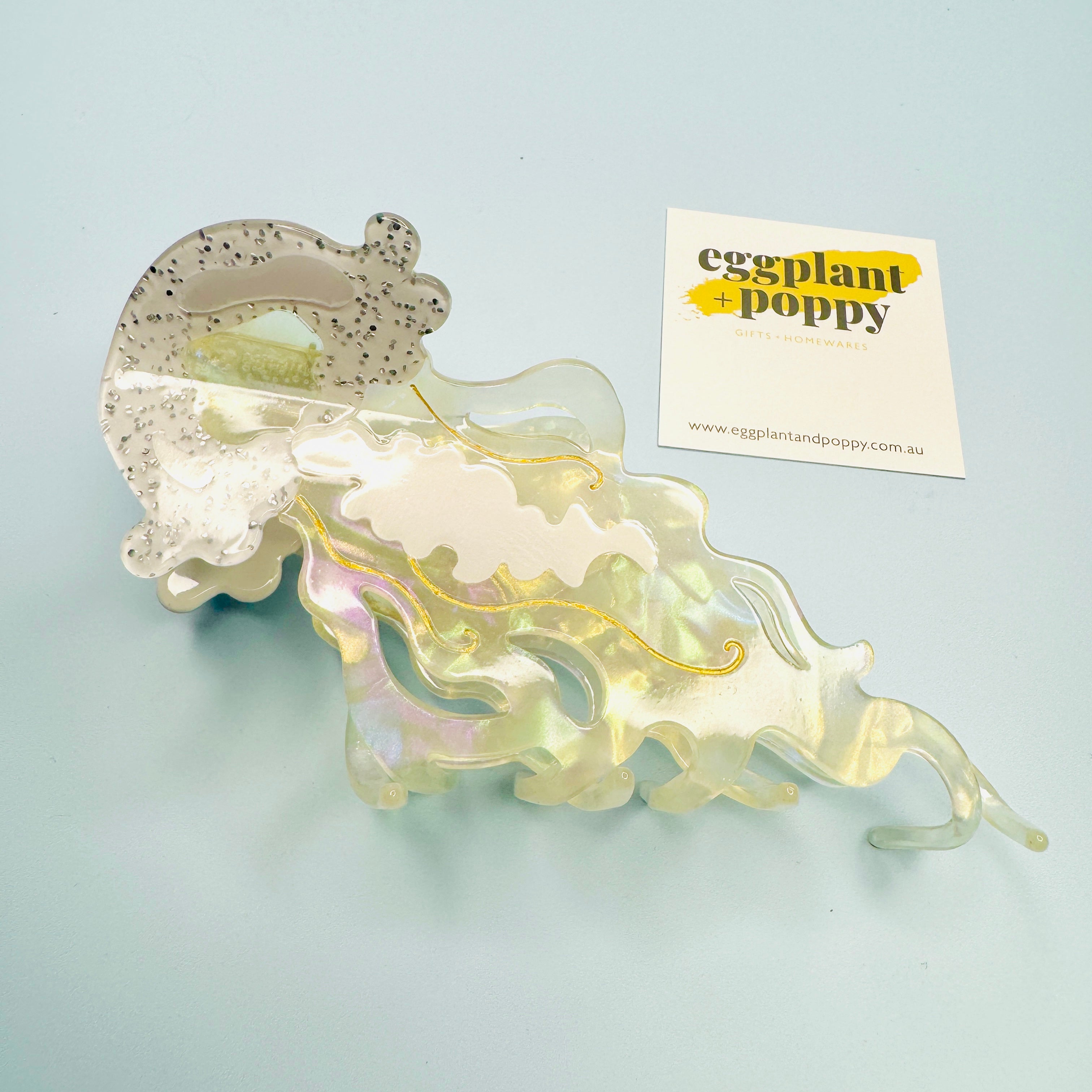 Iridescent Jellyfish Hair Clip