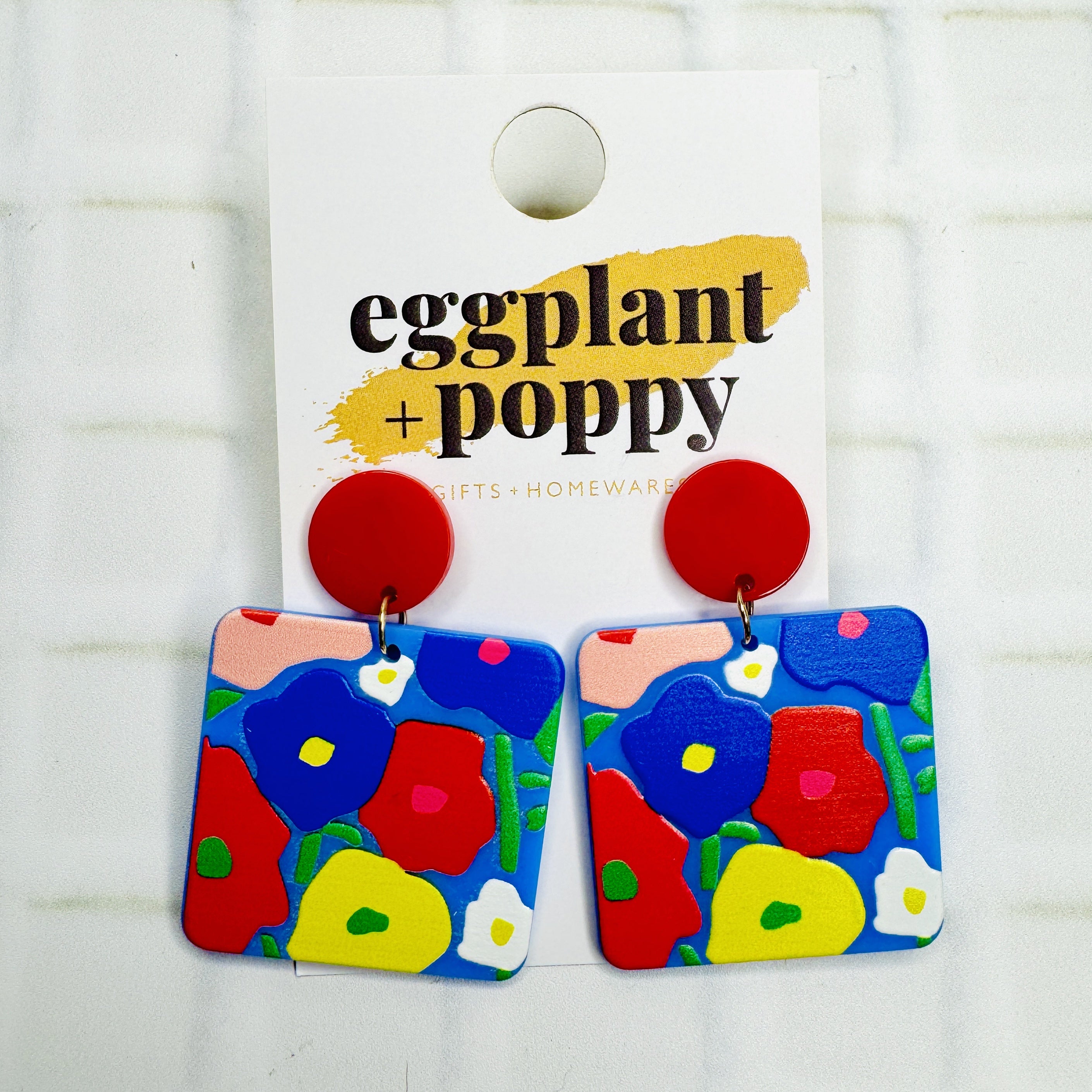 Splotchy Flower Earrings