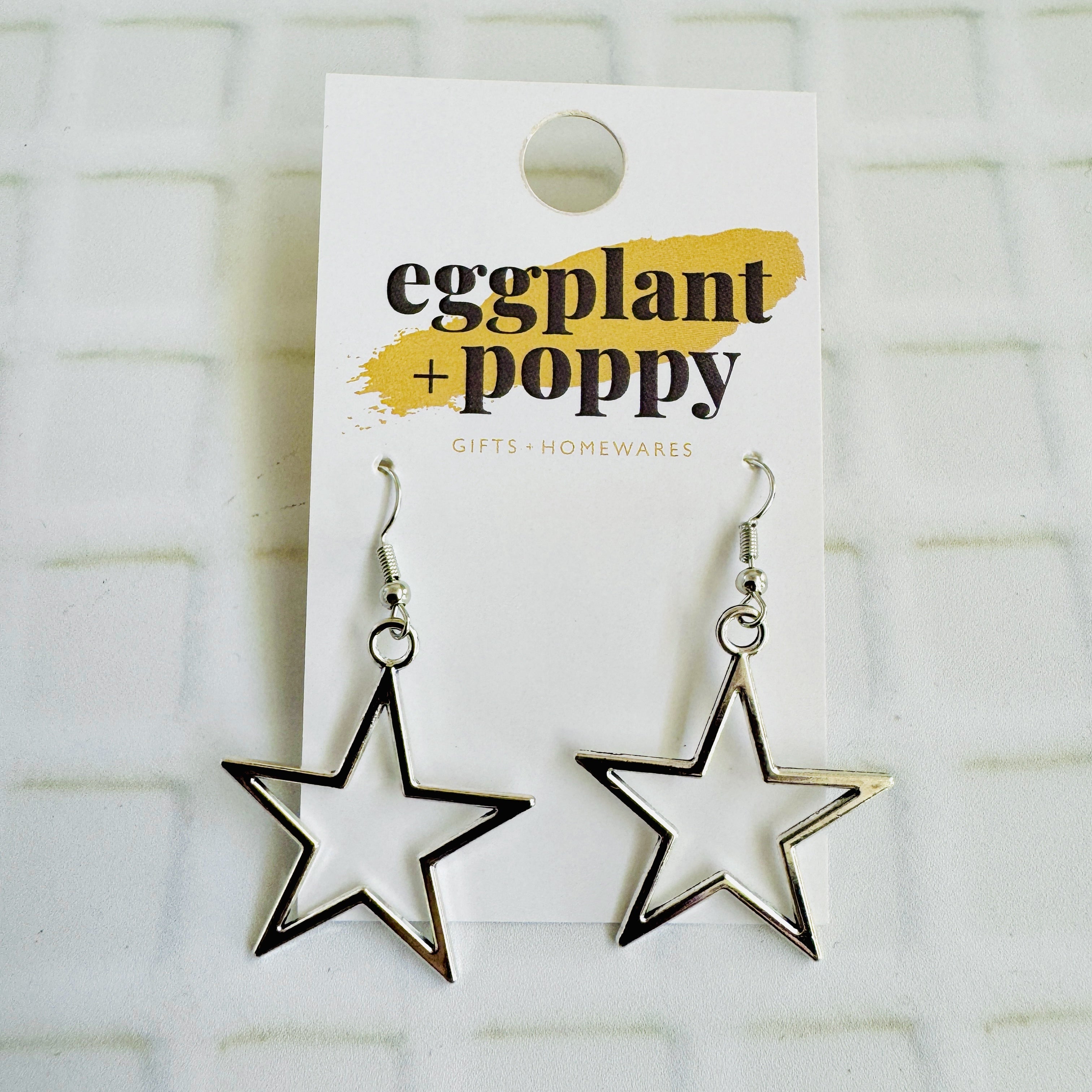 Fine Silver Star Earrings