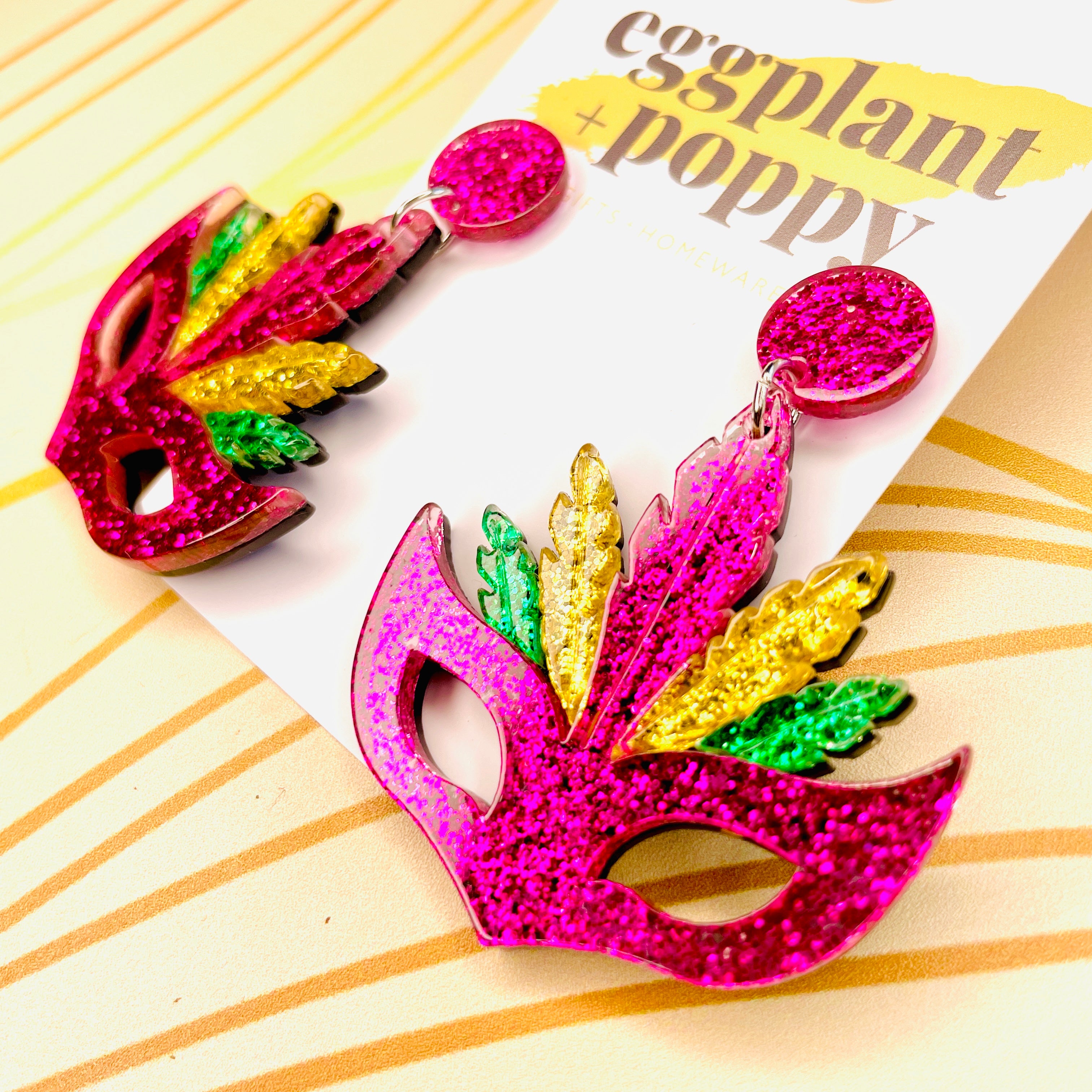 Mardi Gras Mask Earrings