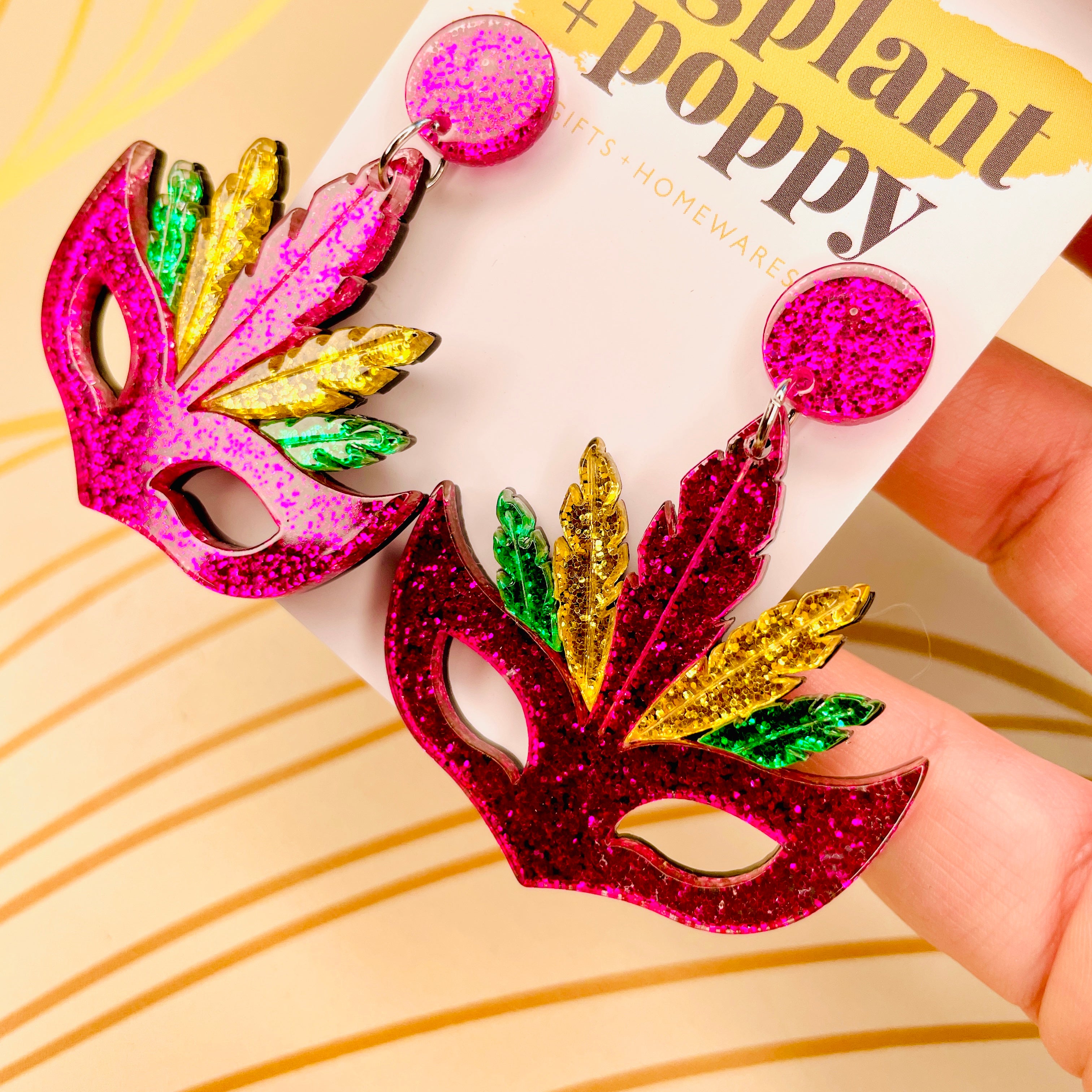 Mardi Gras Mask Earrings