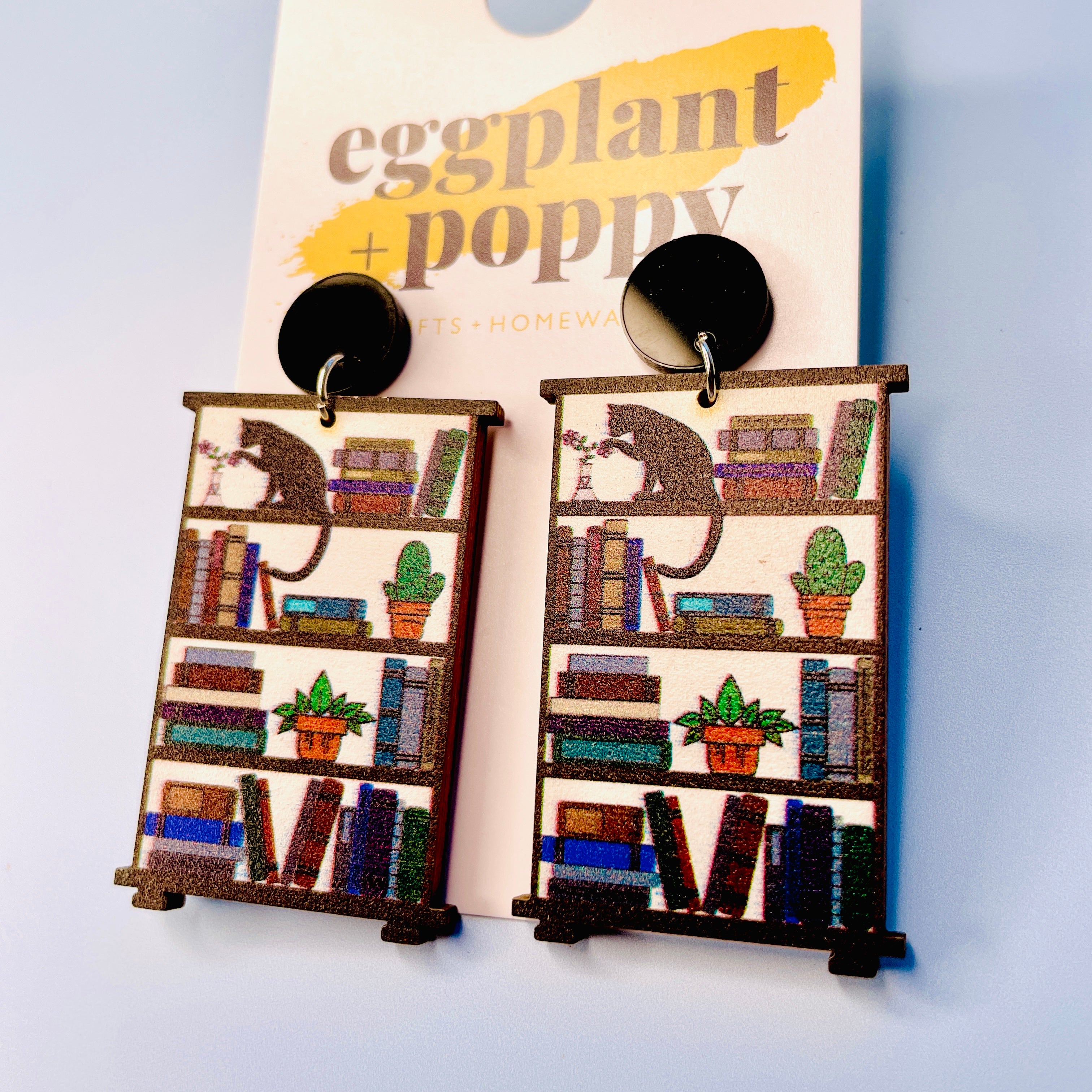 Cats, Books & Plants Earrings