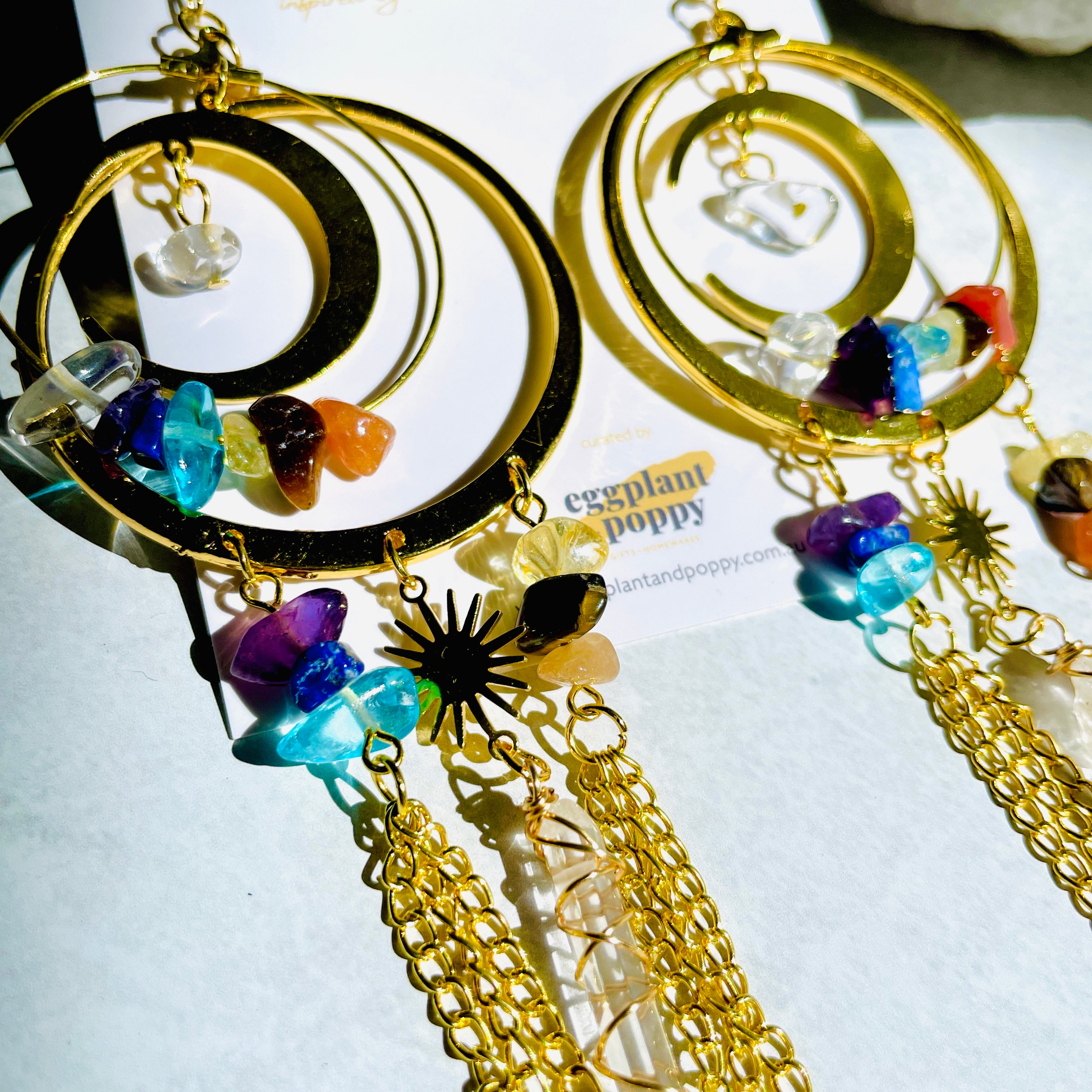 Kaleidoscope Moon Earrings