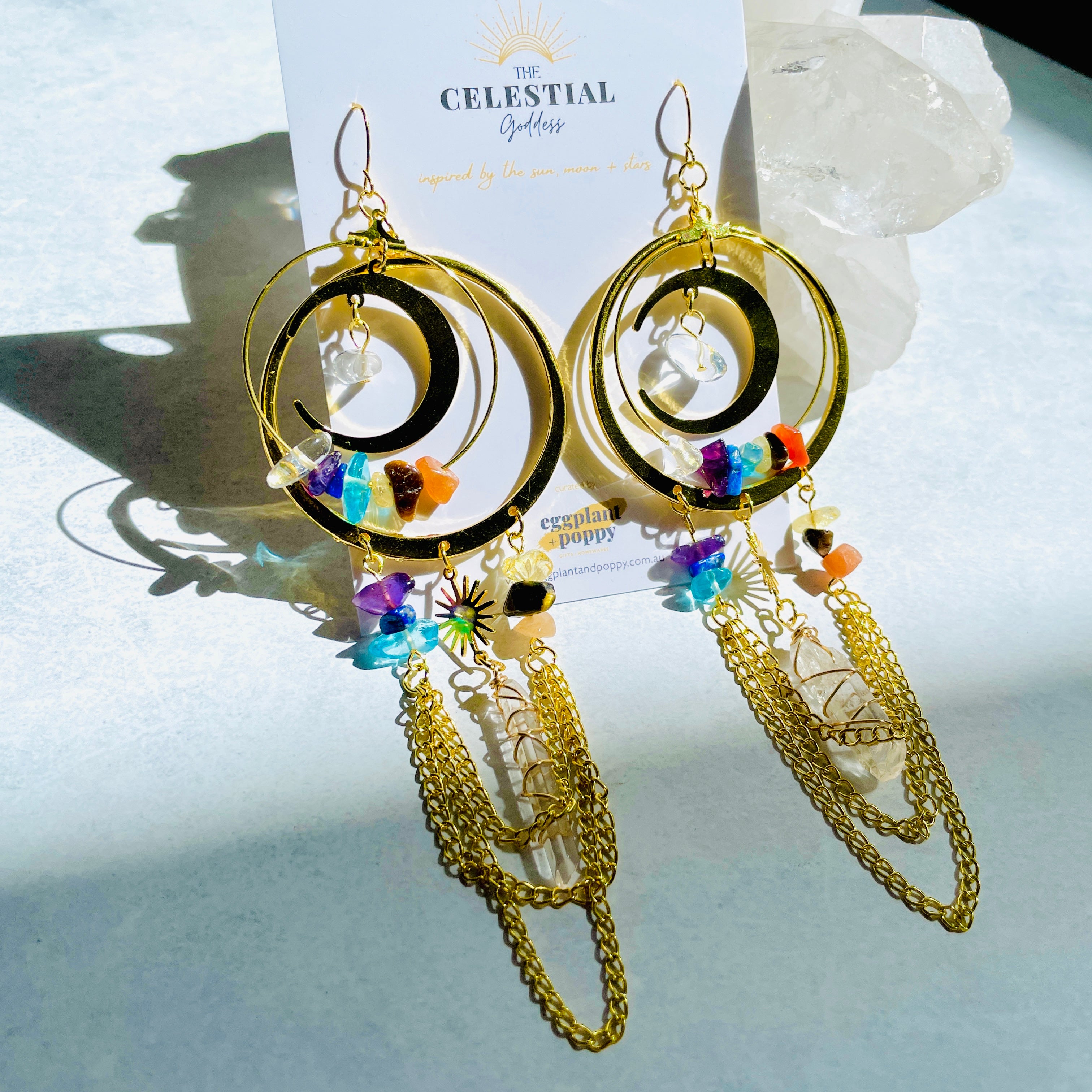 Kaleidoscope Moon Earrings