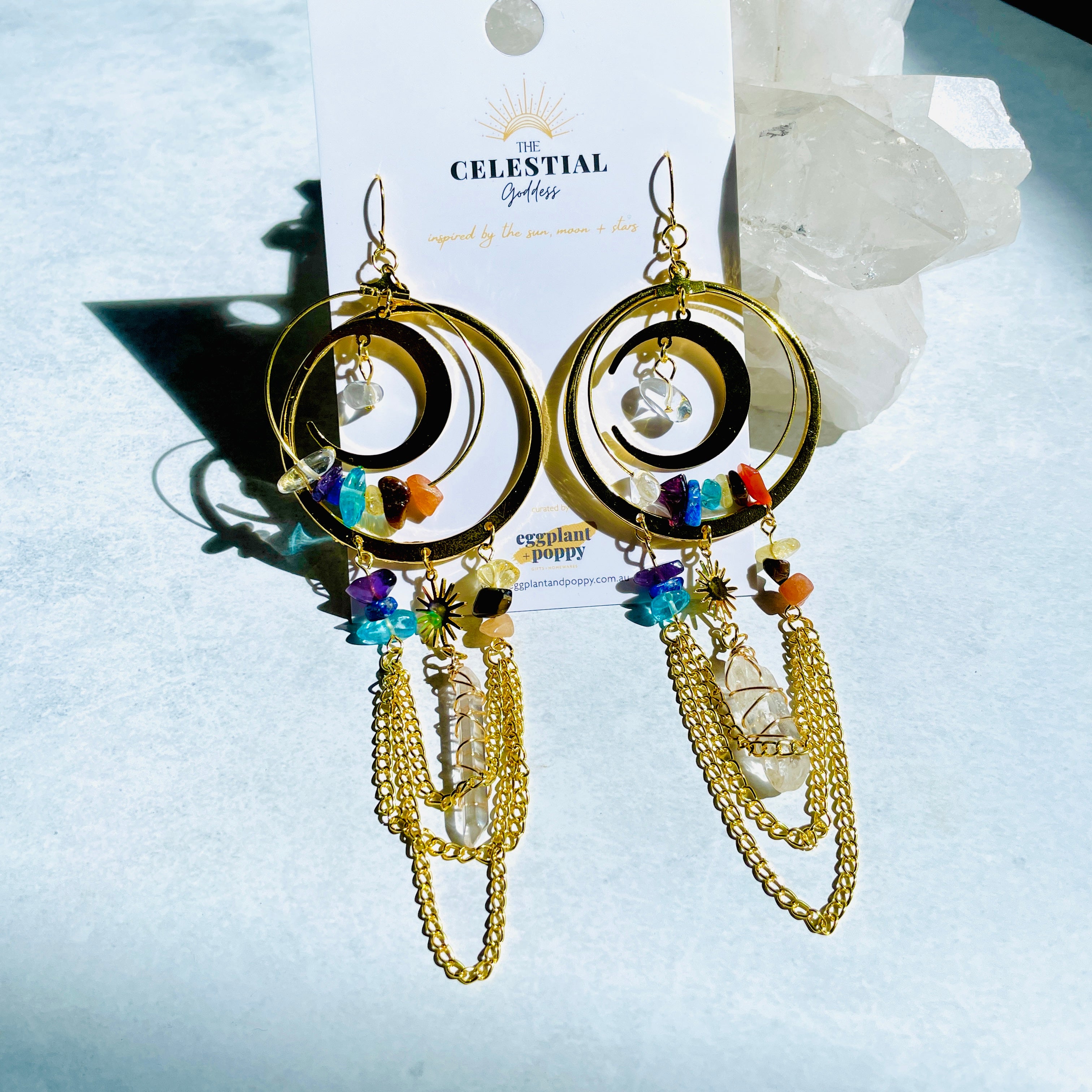 Kaleidoscope Moon Earrings