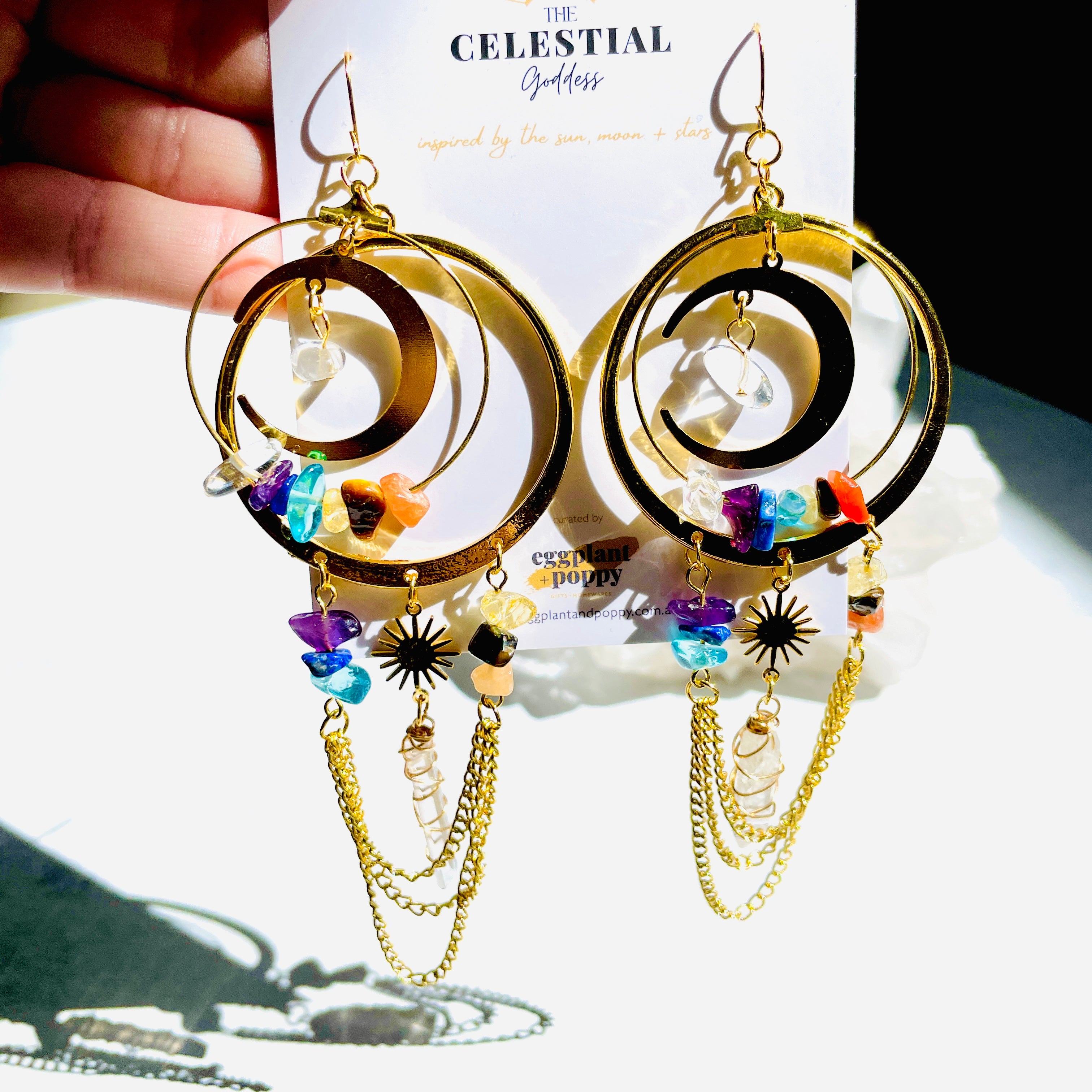 Kaleidoscope Moon Earrings