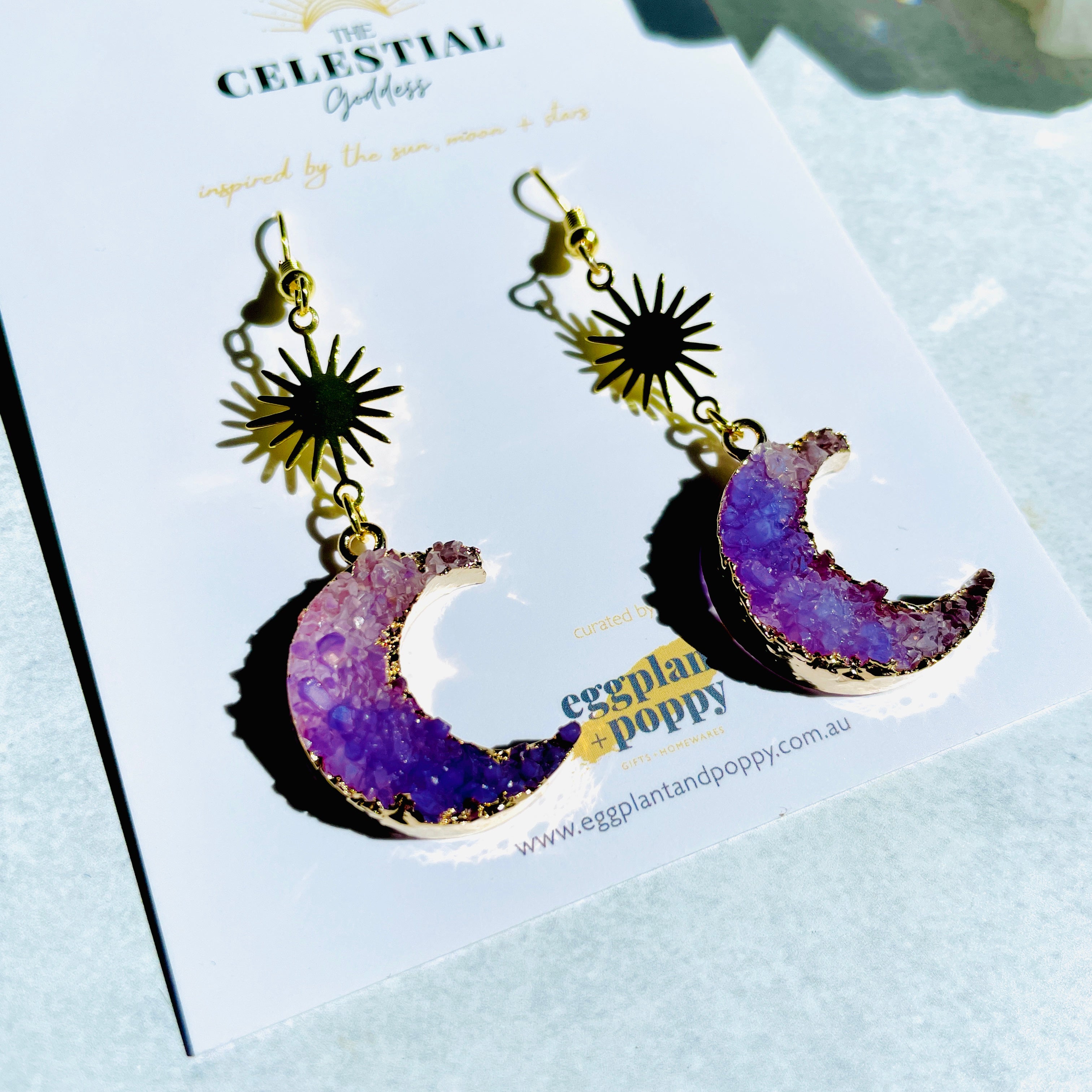 Amethyst Moon Earrings