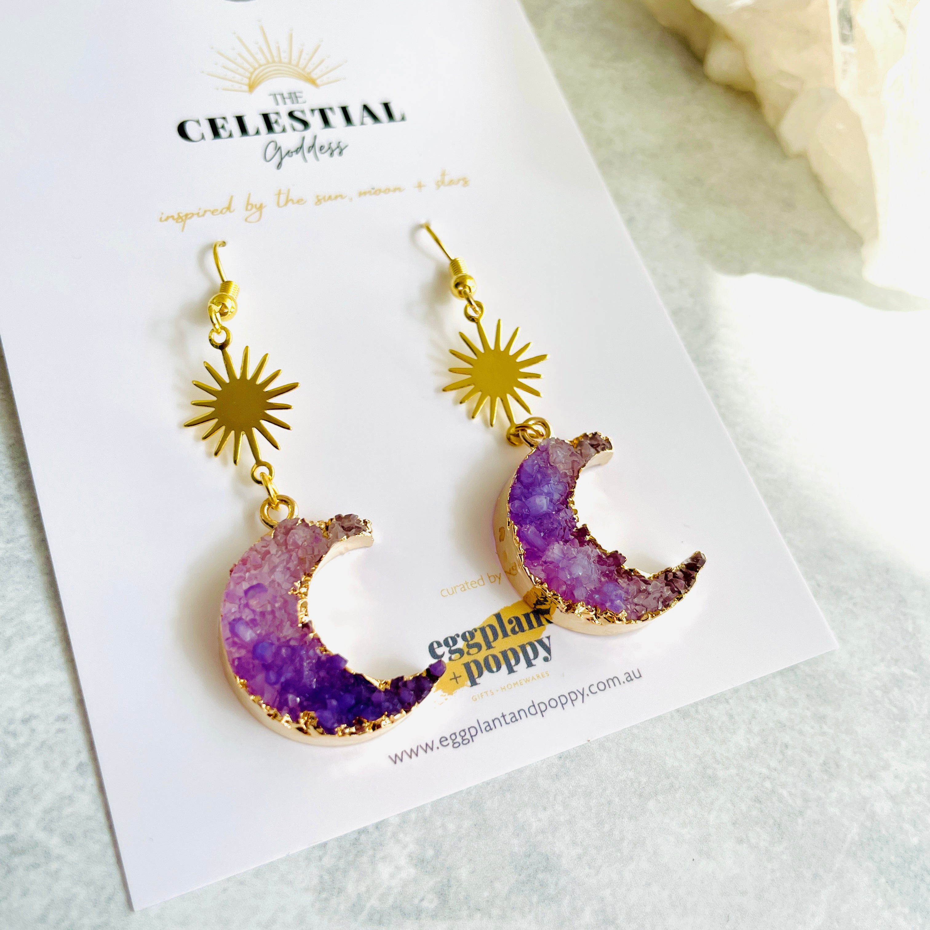 Amethyst Moon Earrings