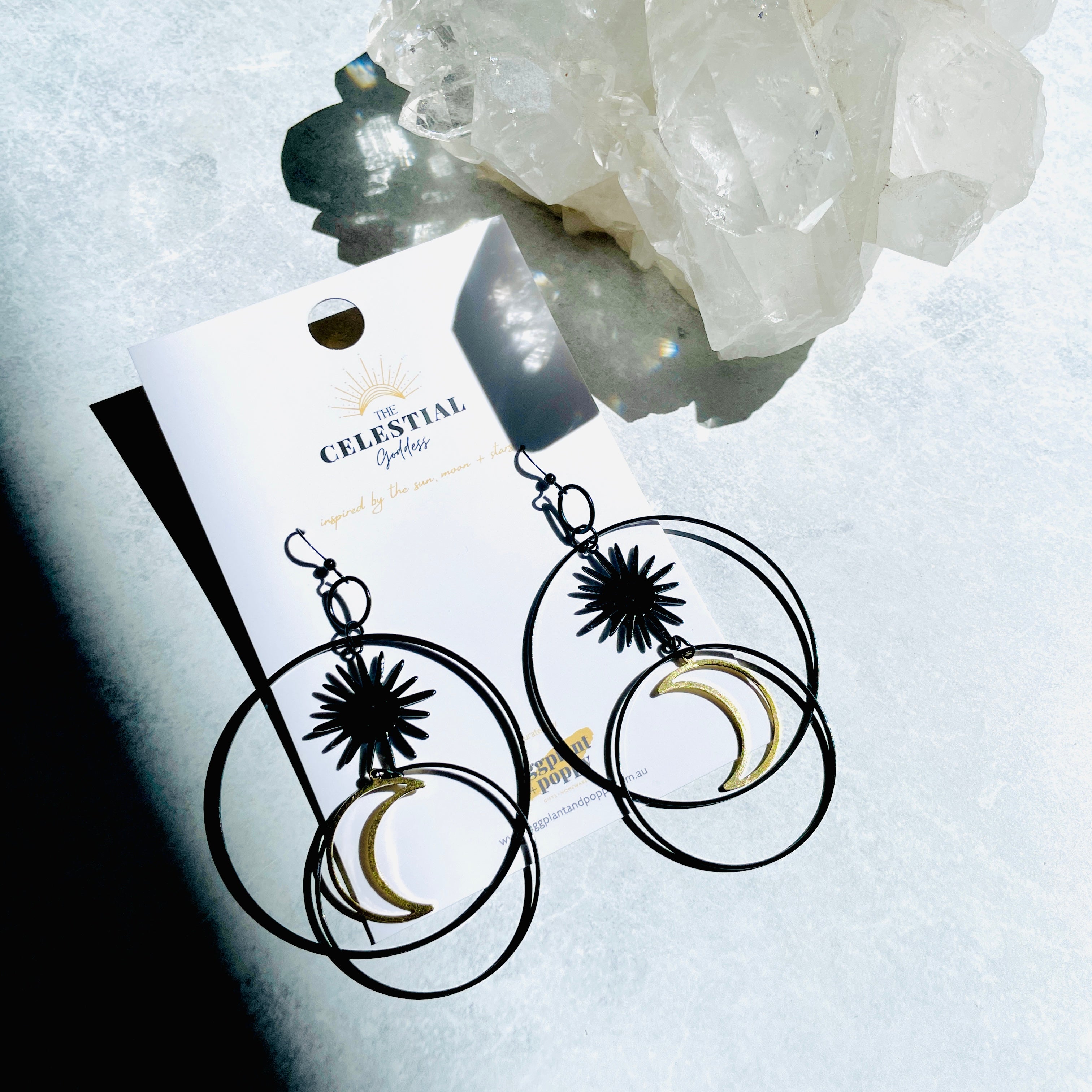 Layered Moon Hoop Earrings