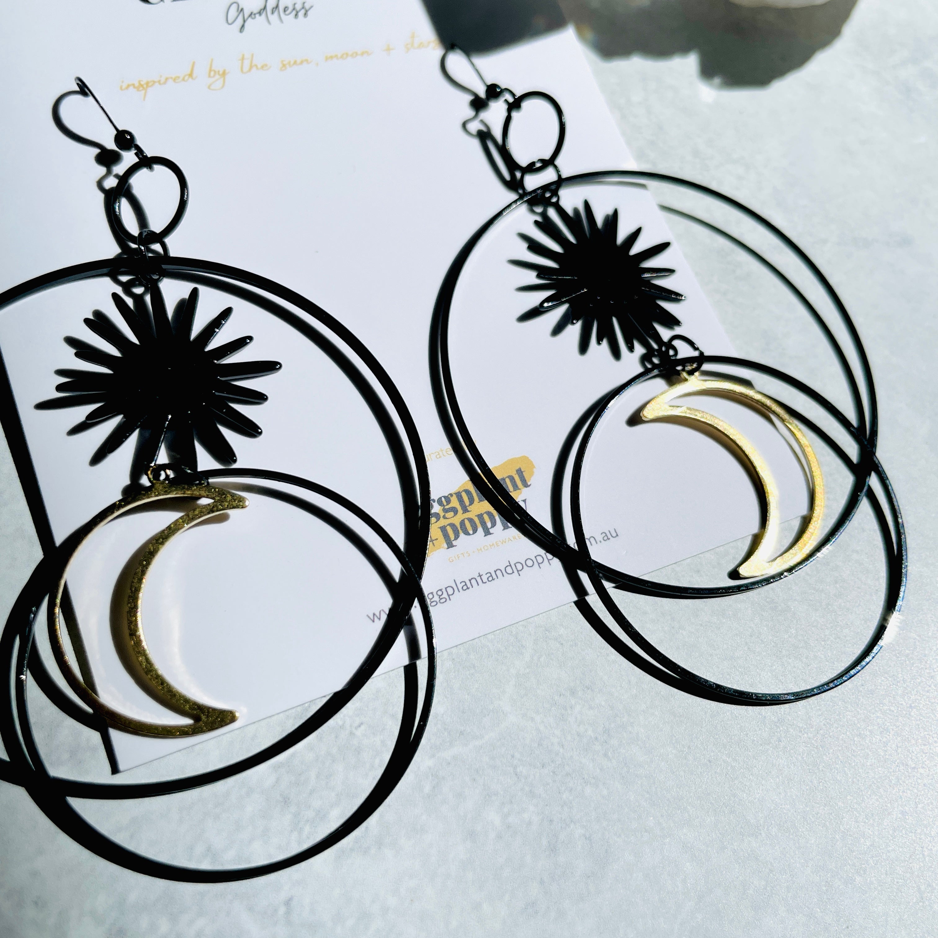 Layered Moon Hoop Earrings
