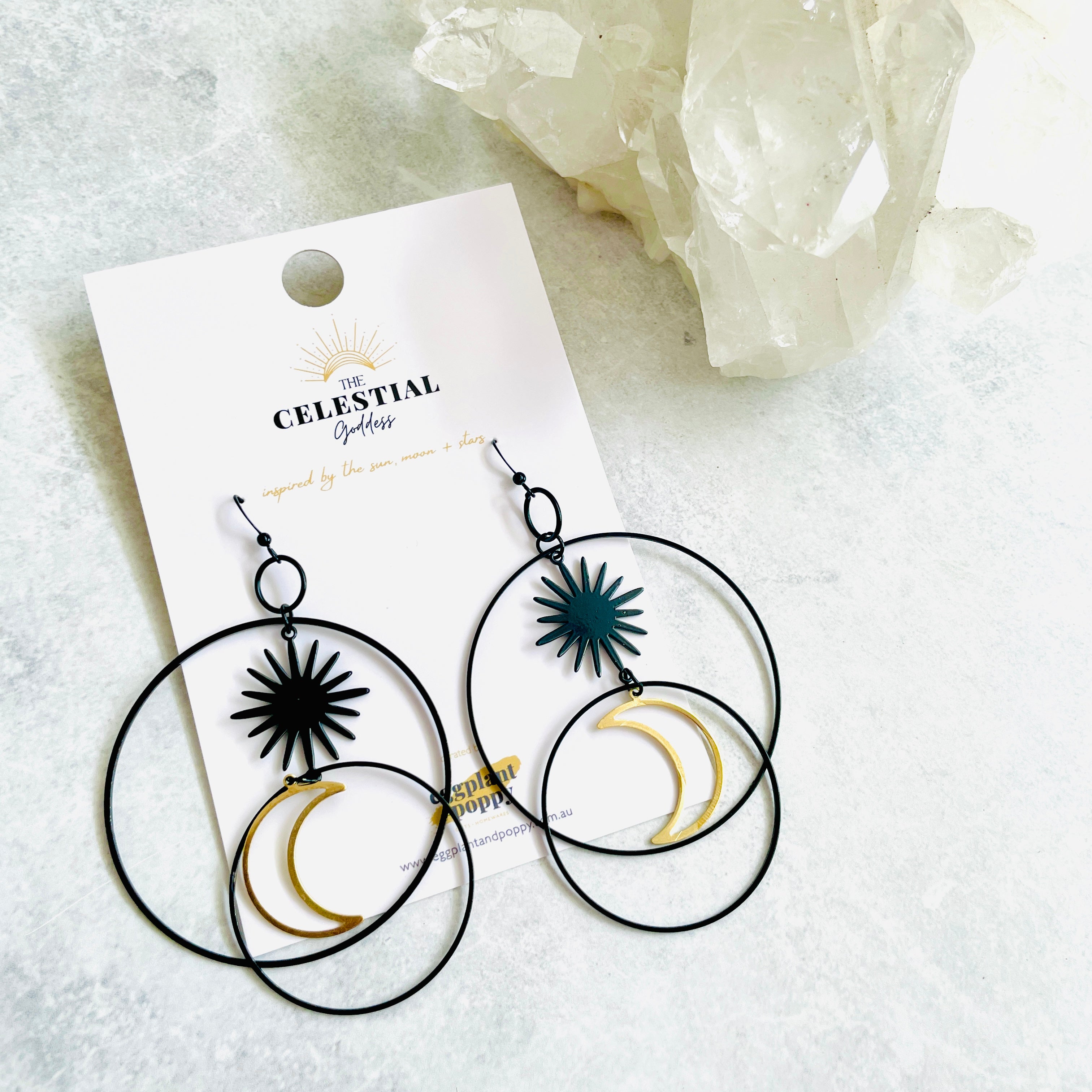 Layered Moon Hoop Earrings