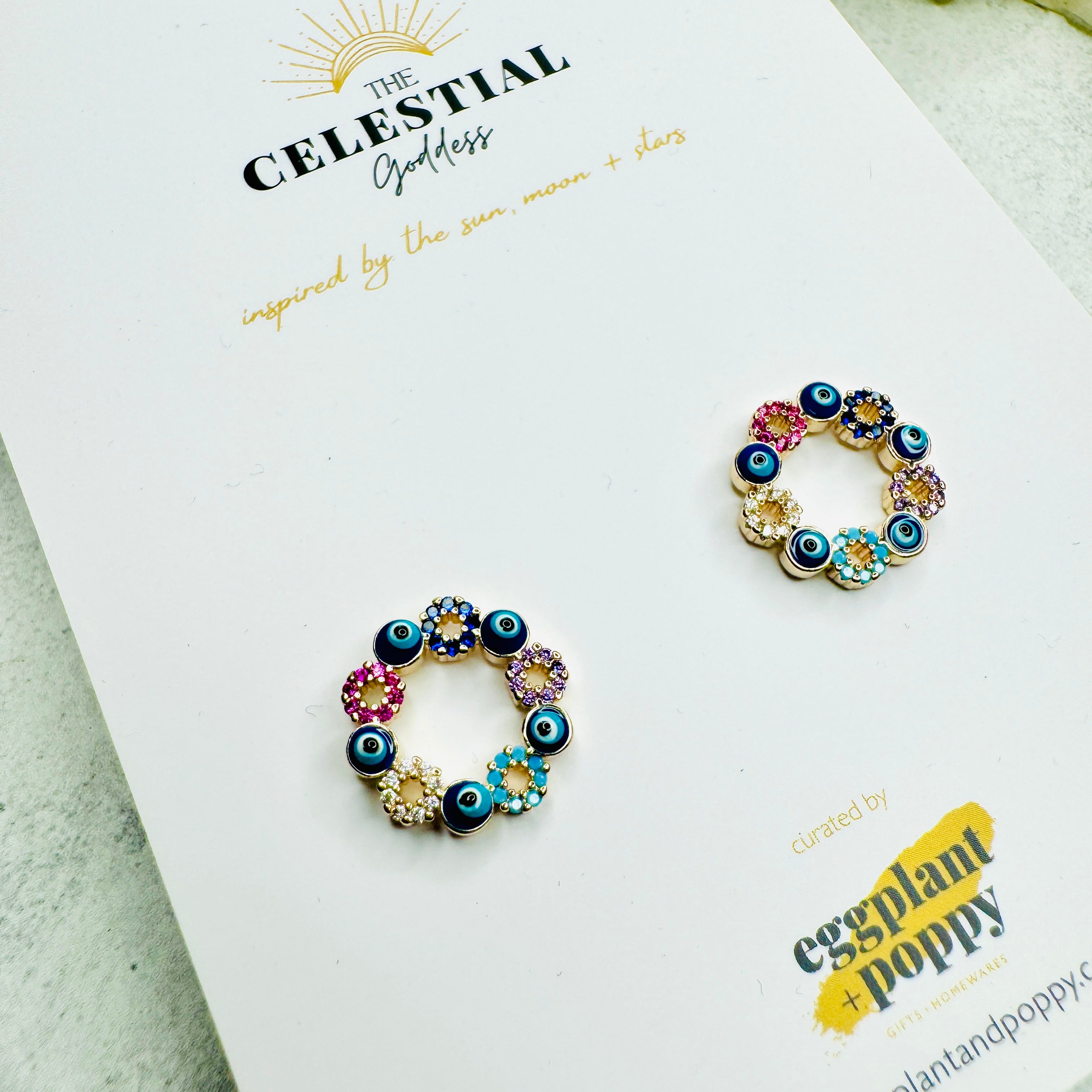 Round Mati Eye Studs