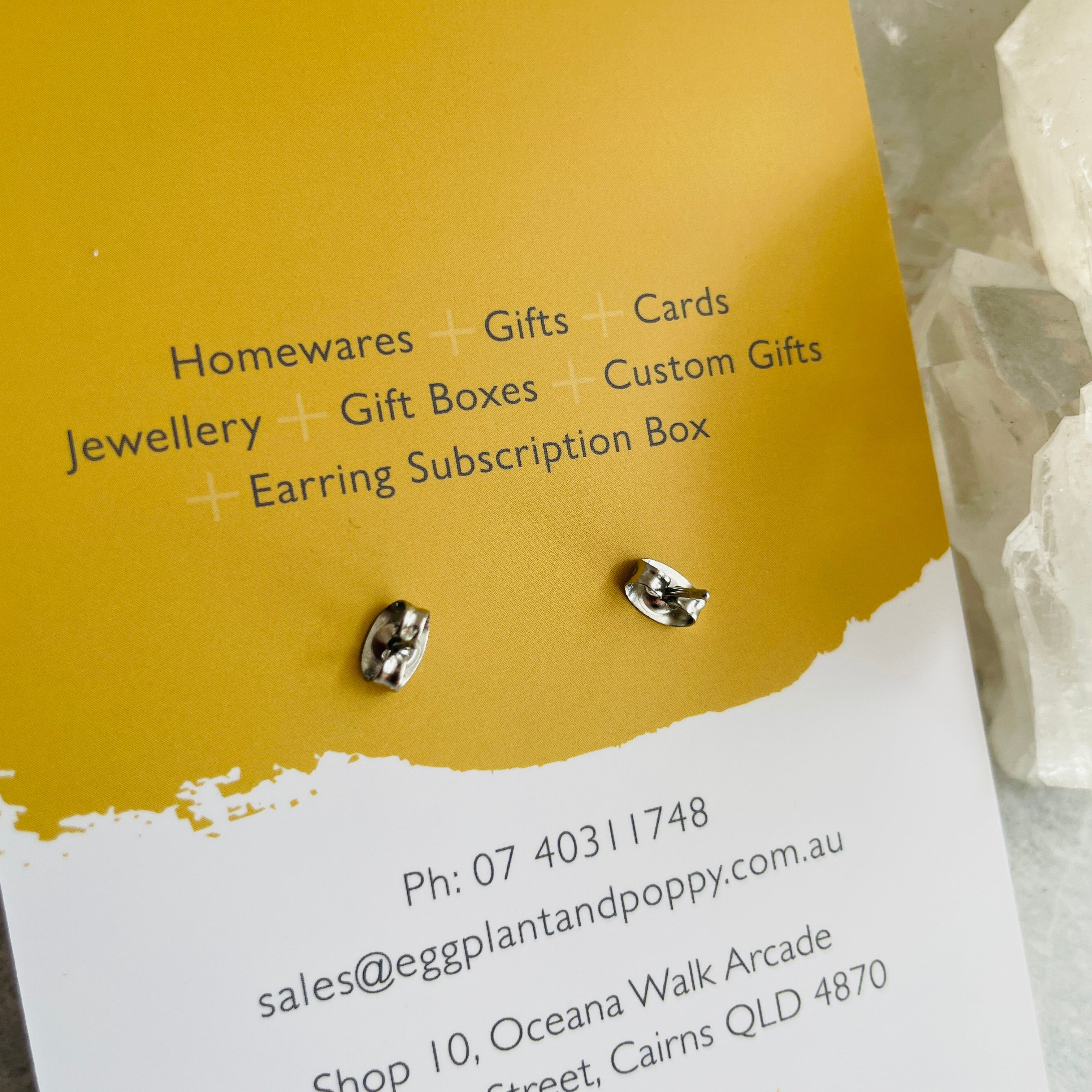 Stainless Steel Stud Earring - Moon & Stars