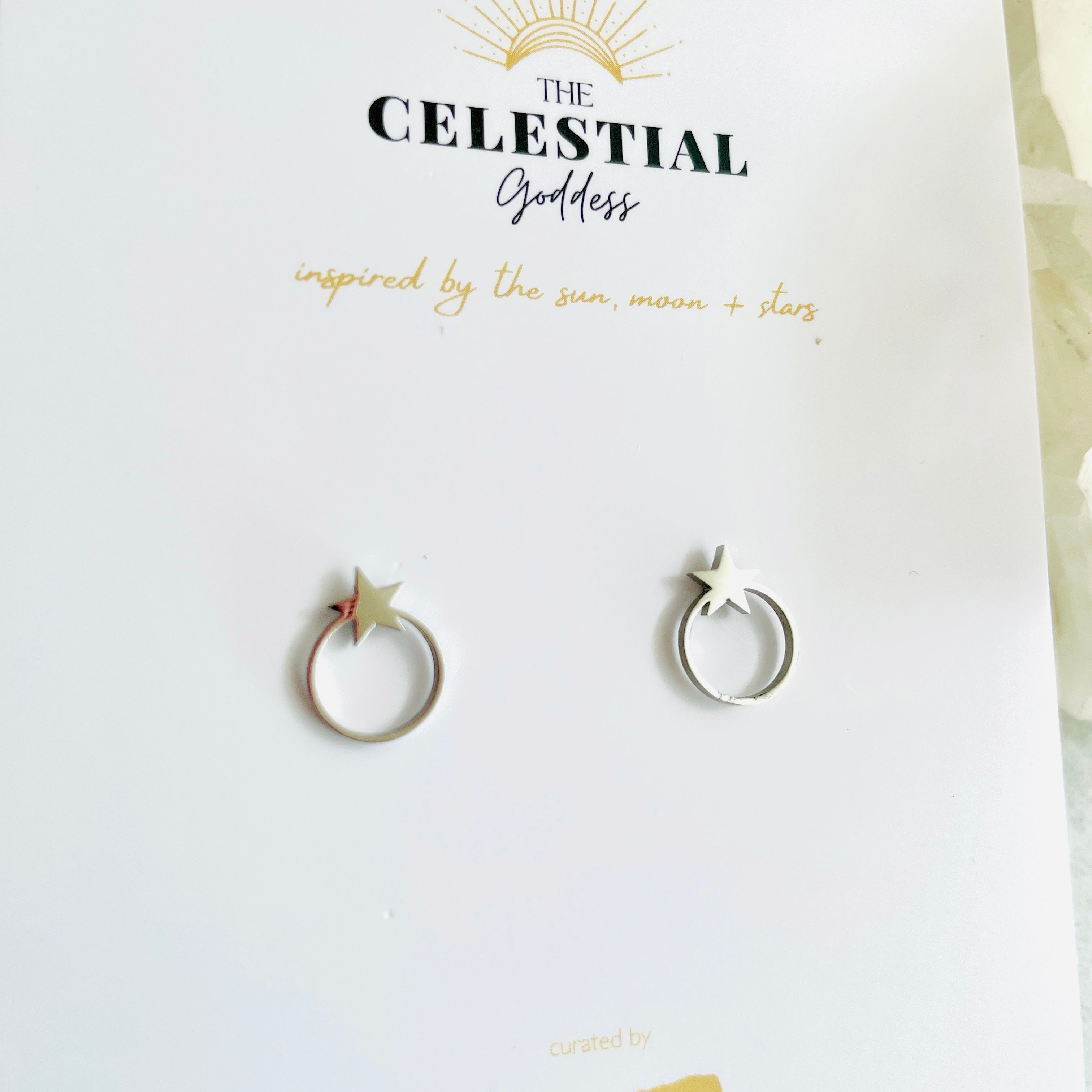 Stainless Steel Stud Earring - Star Ring