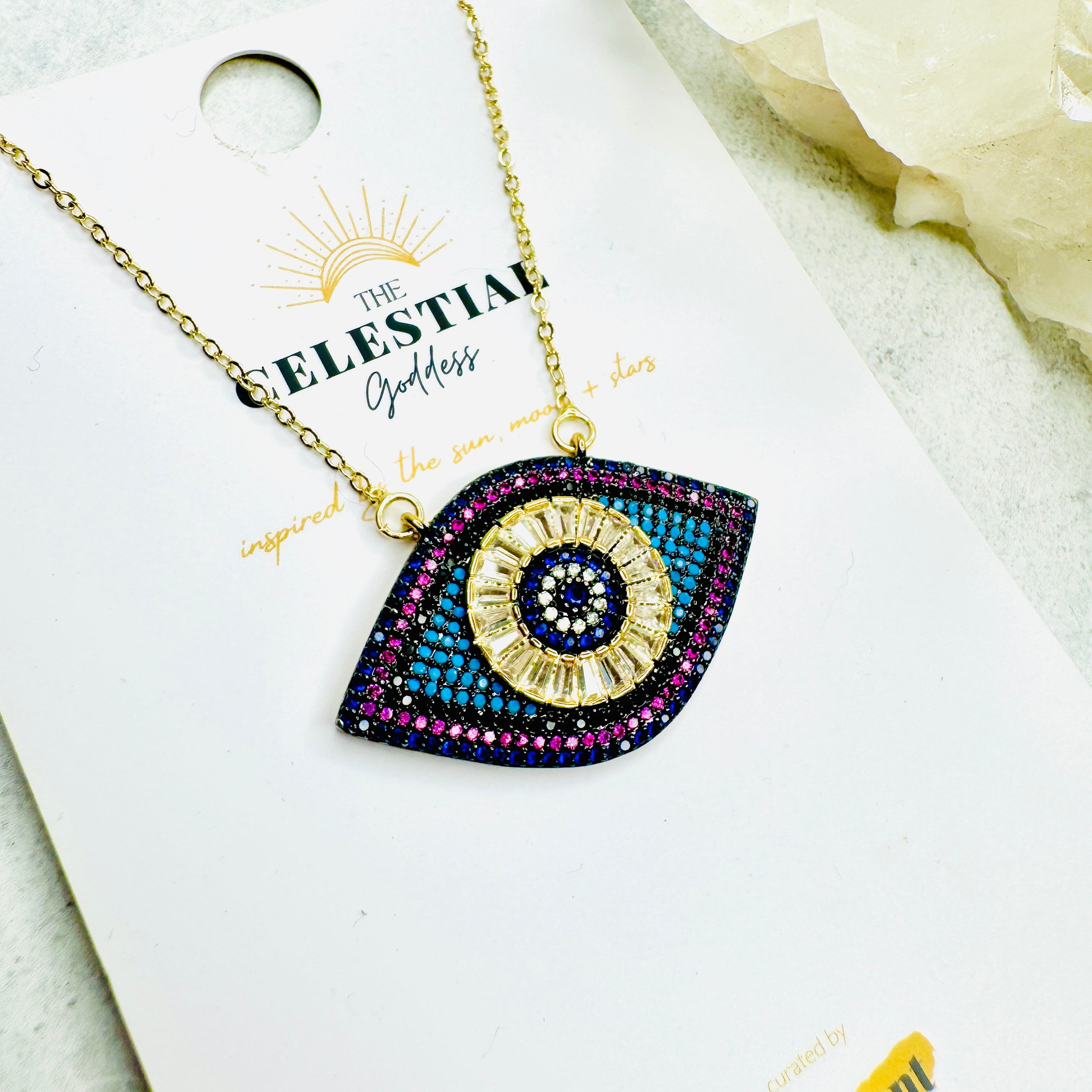 Coloured Eye Statement Necklace