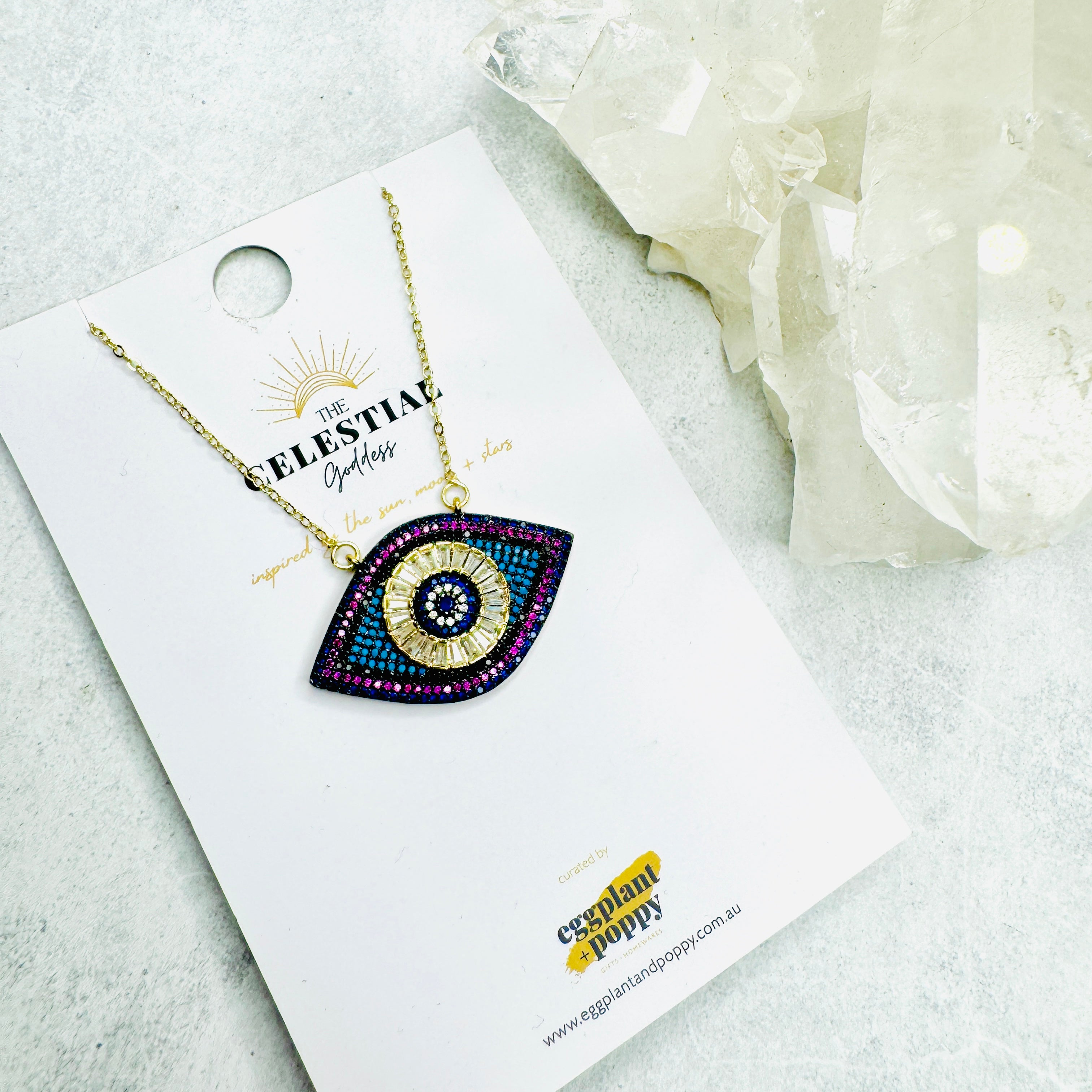 Coloured Eye Statement Necklace