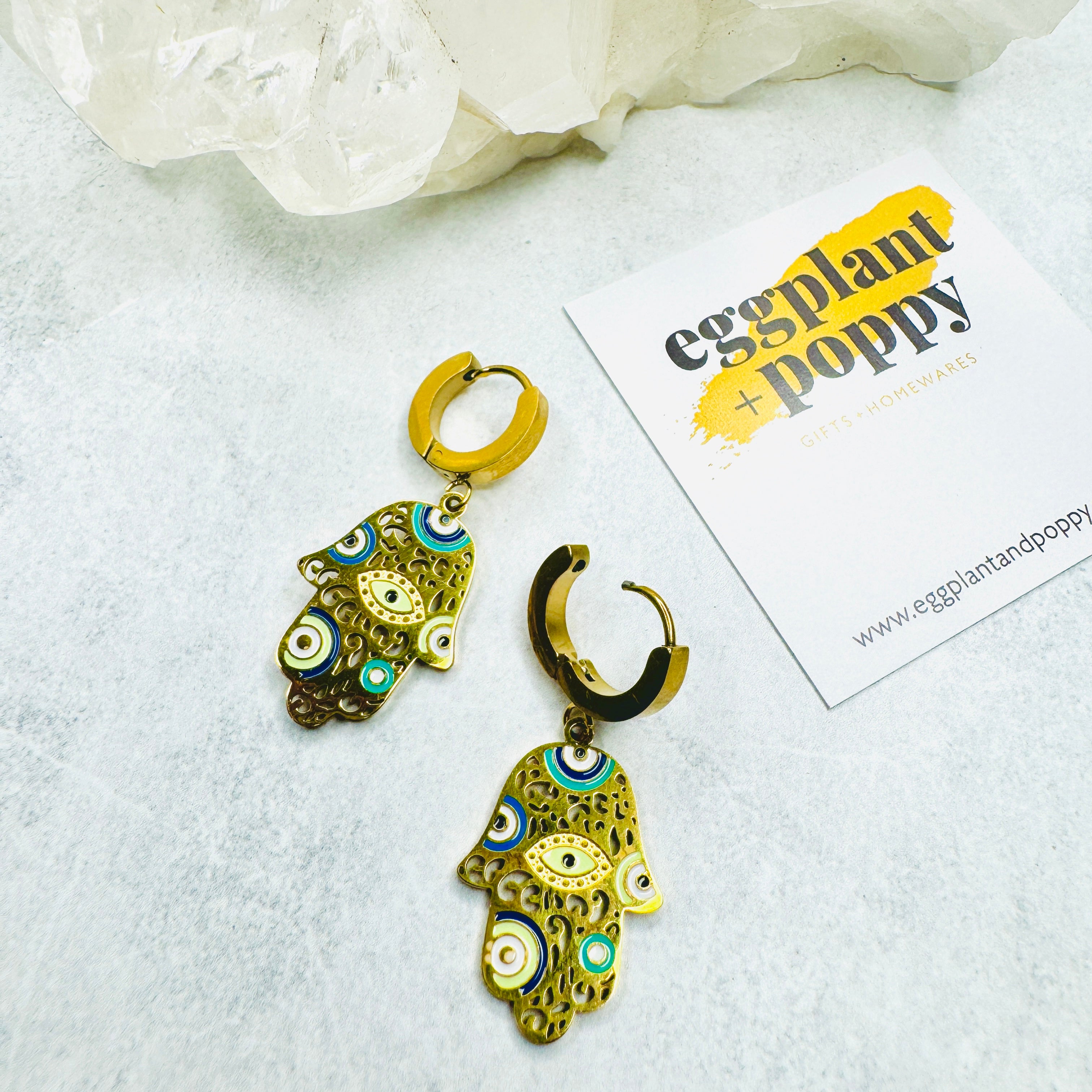 Mati Hamsa Earrings