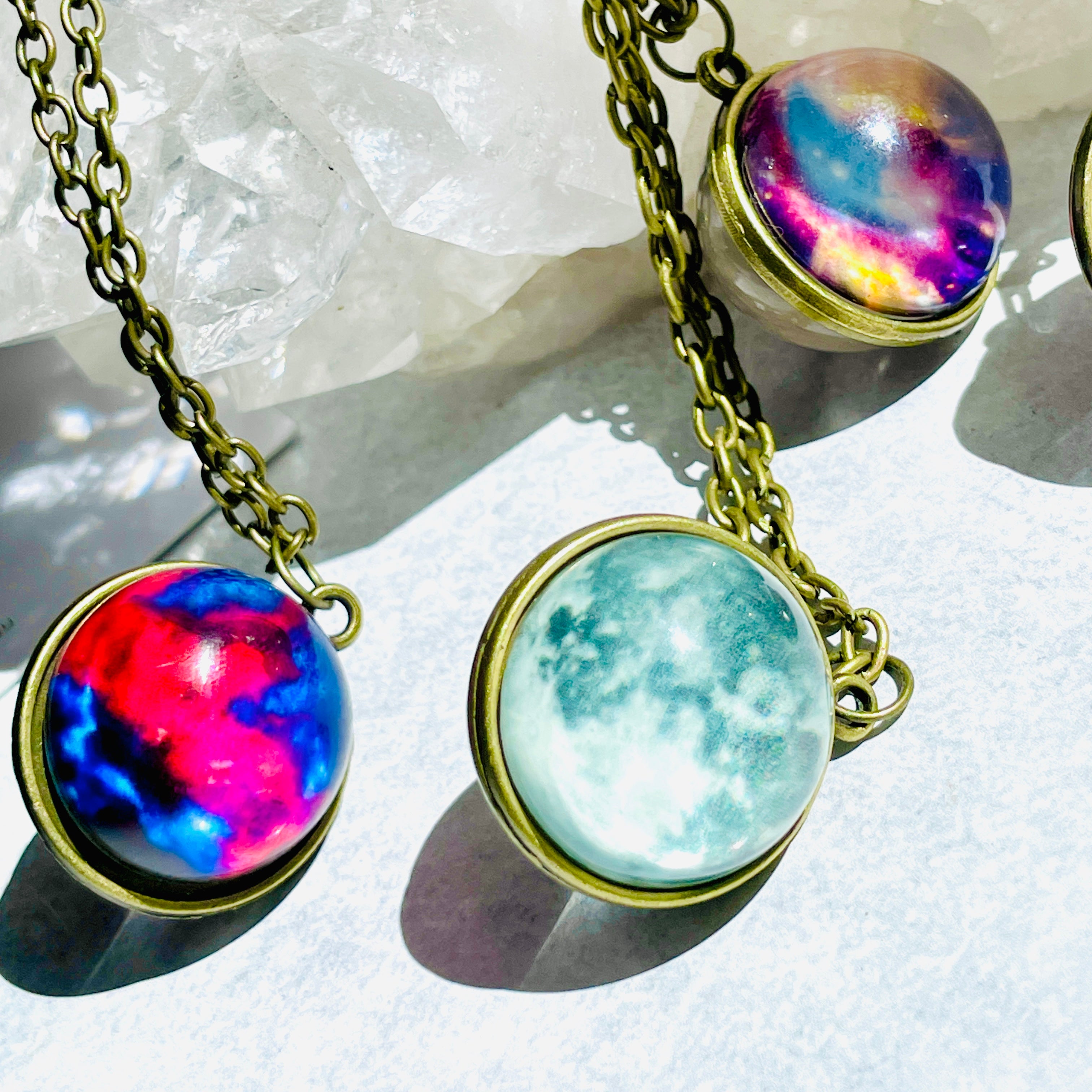 Glass Orb Planet Necklace