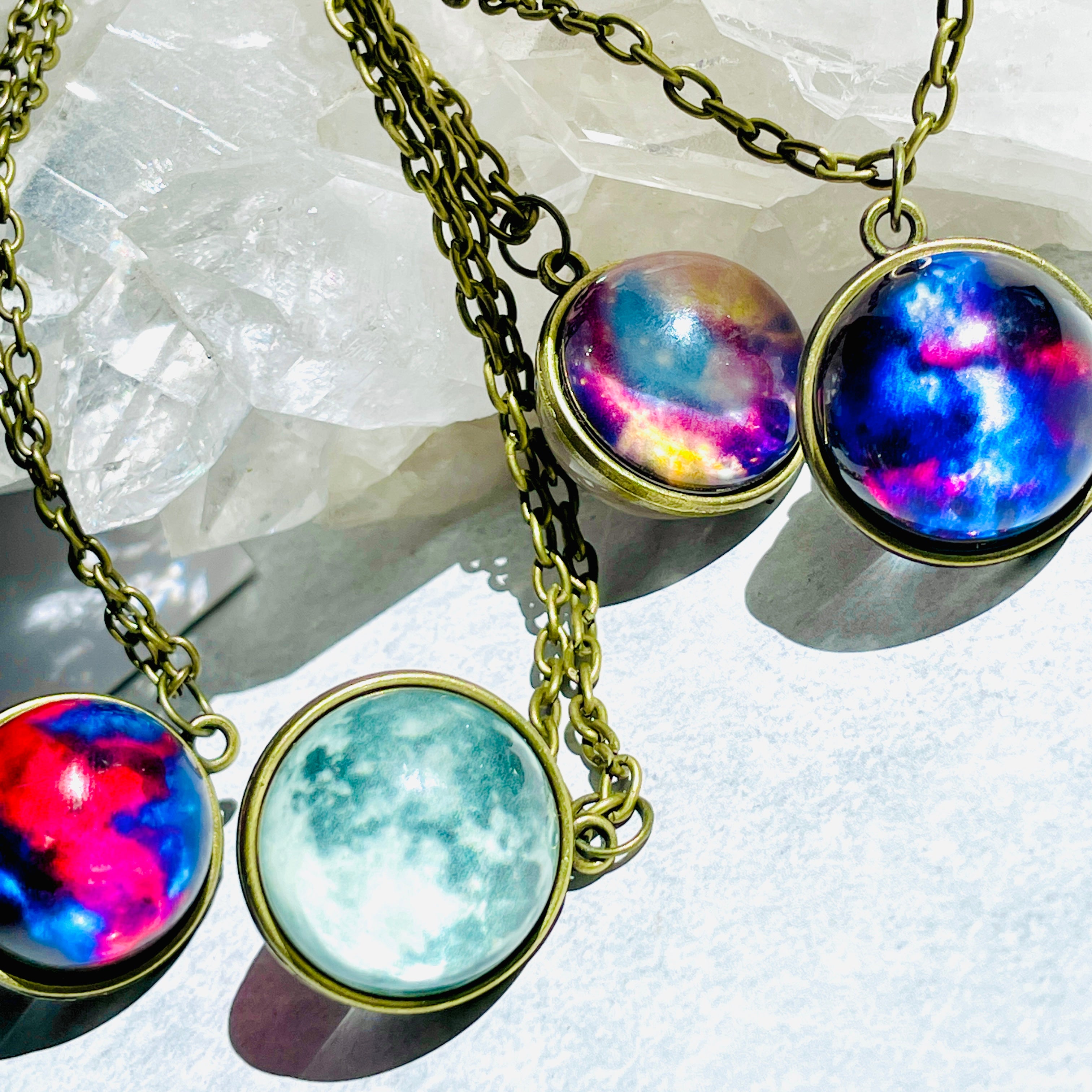 Glass Orb Planet Necklace
