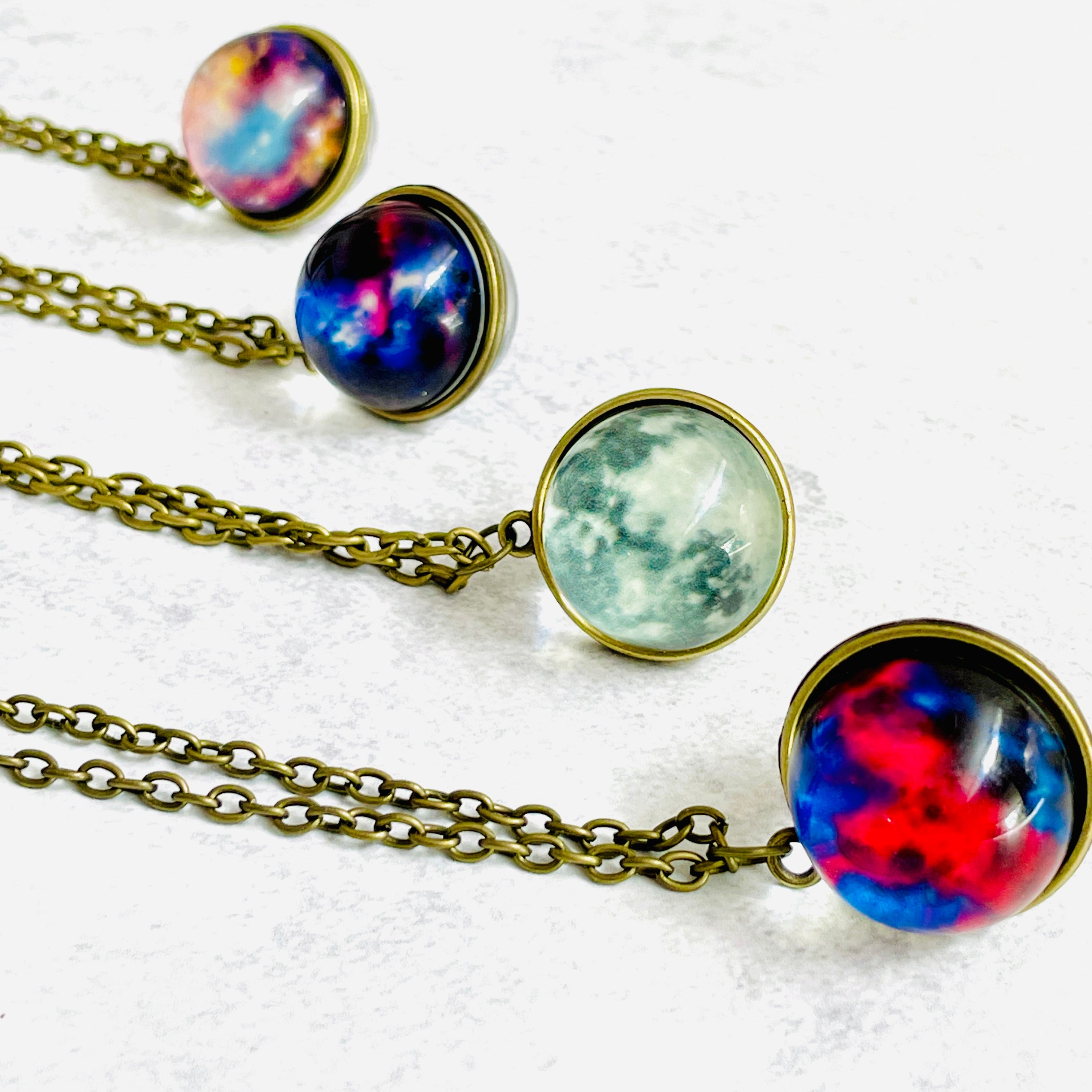 Glass Orb Planet Necklace