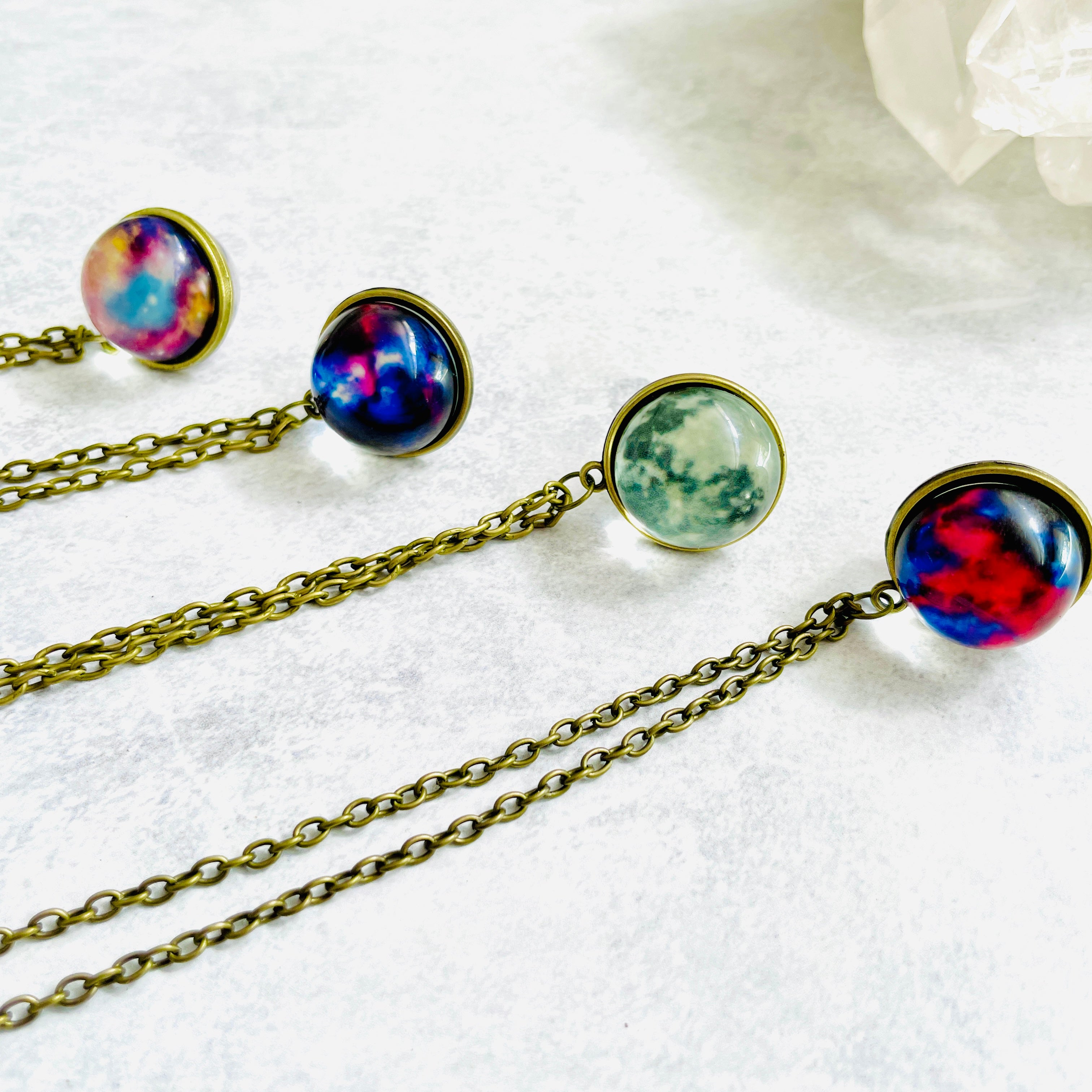 Glass Orb Planet Necklace