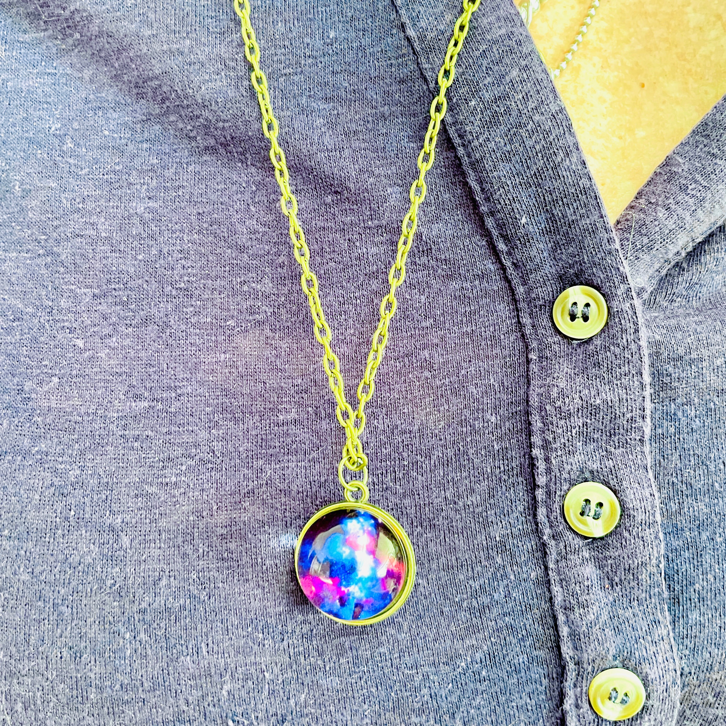 Glass Orb Planet Necklace