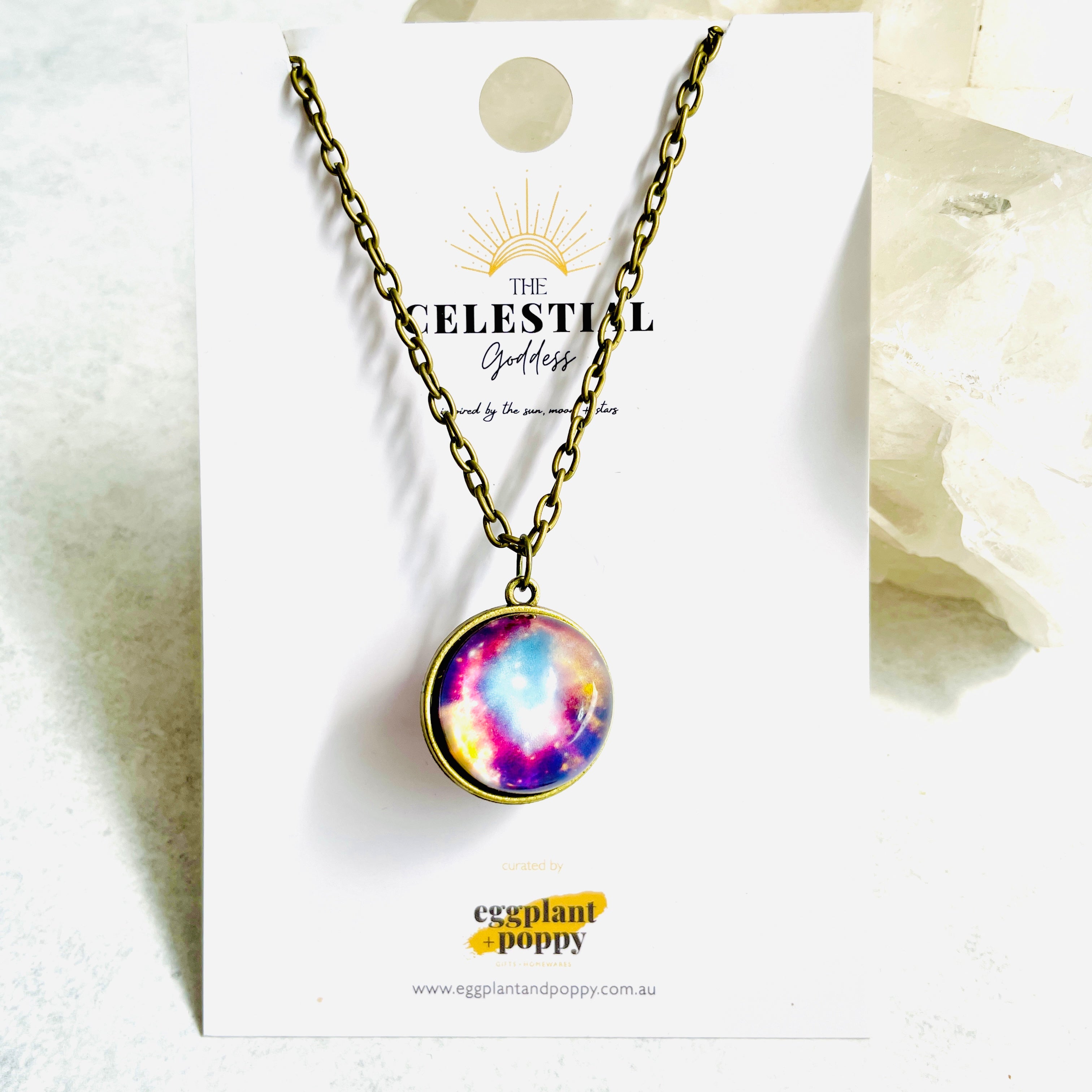 Glass Orb Planet Necklace