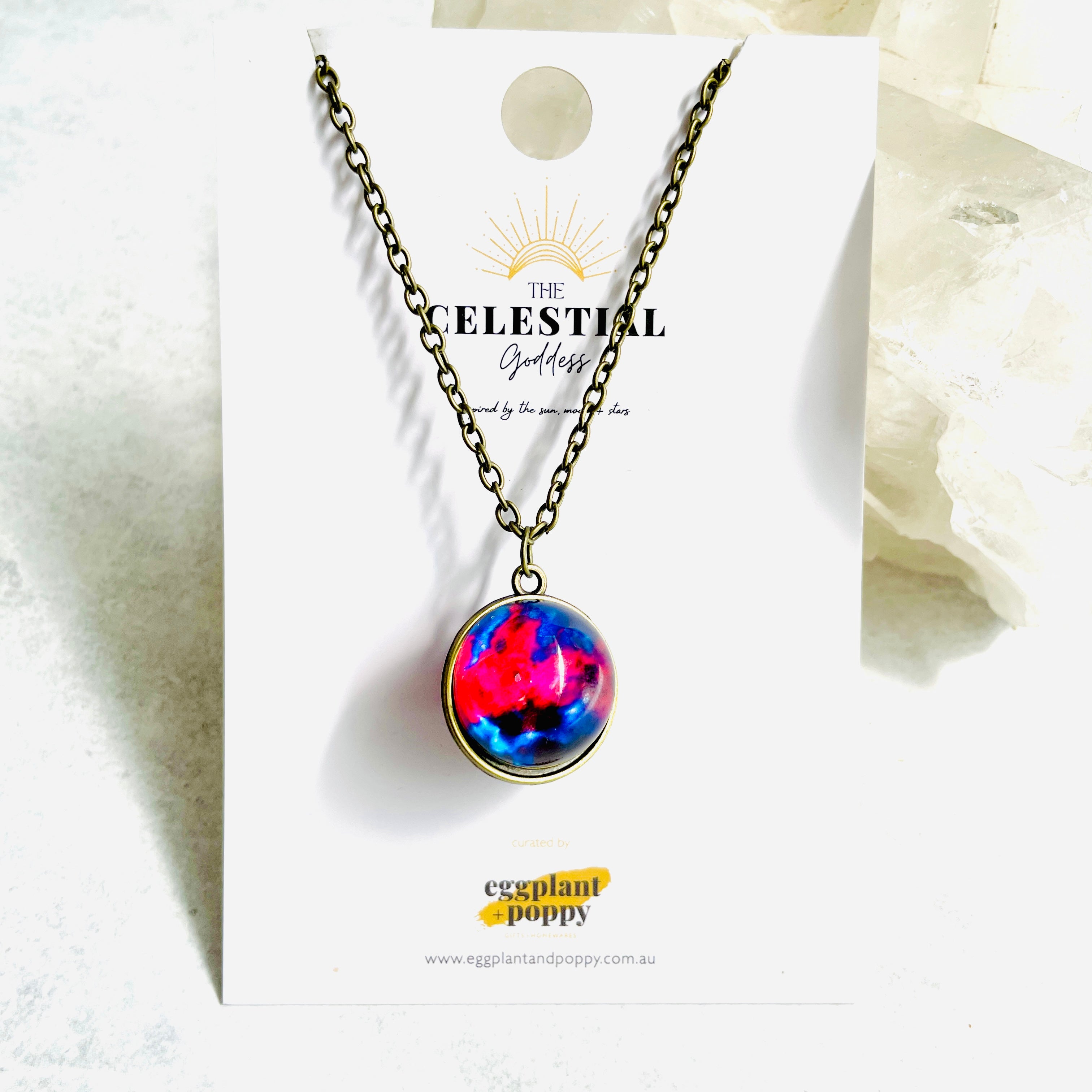 Glass Orb Planet Necklace