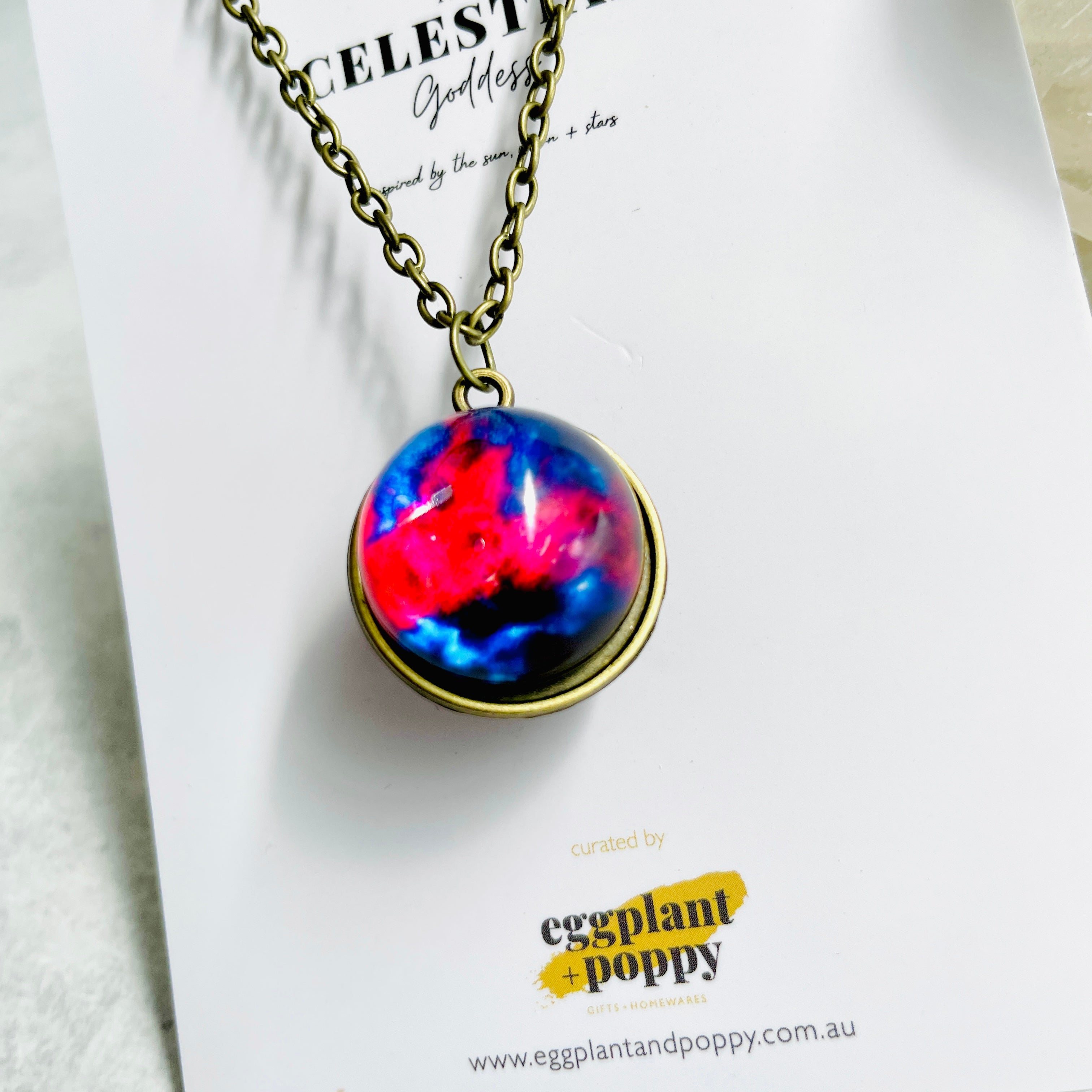 Glass Orb Planet Necklace