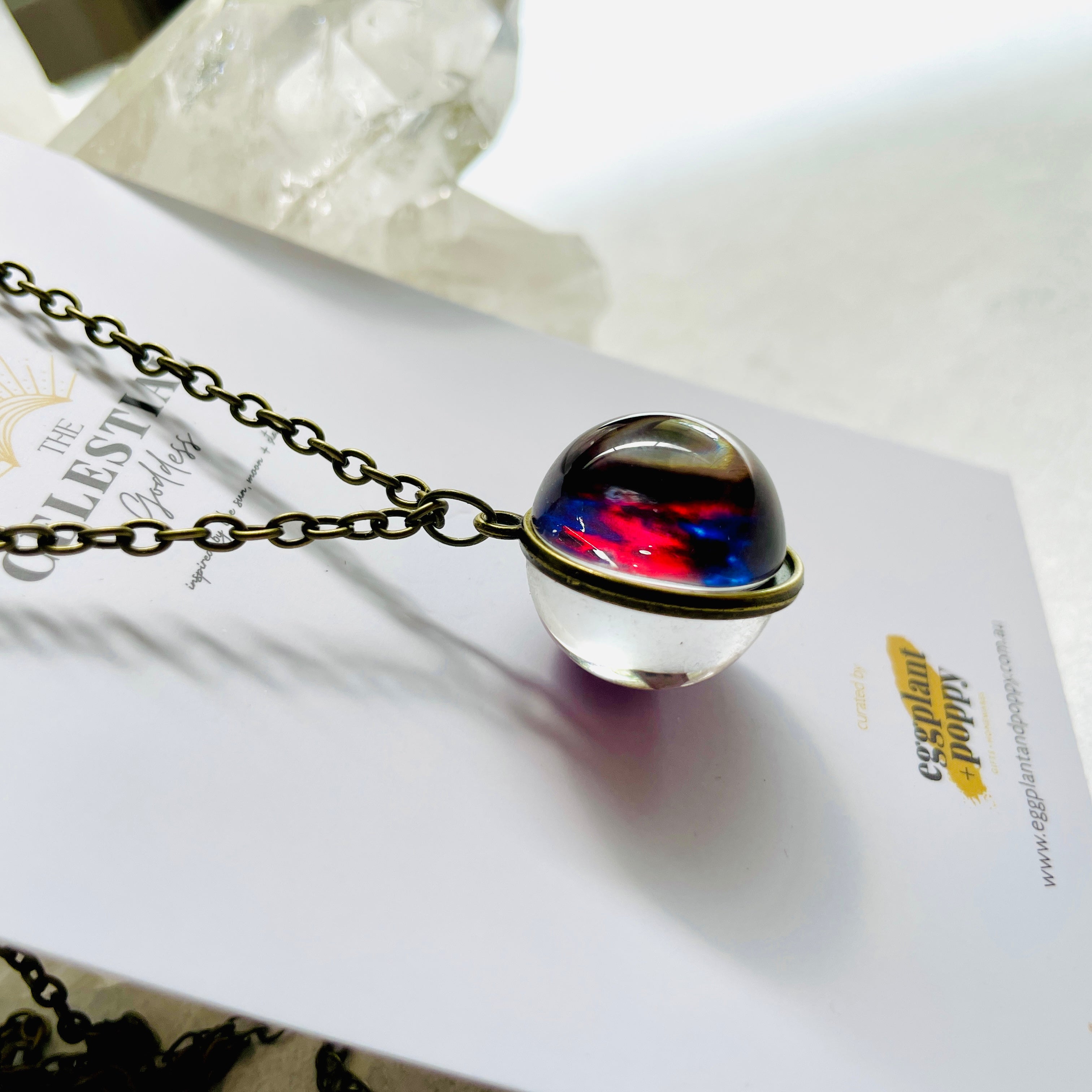 Glass Orb Planet Necklace