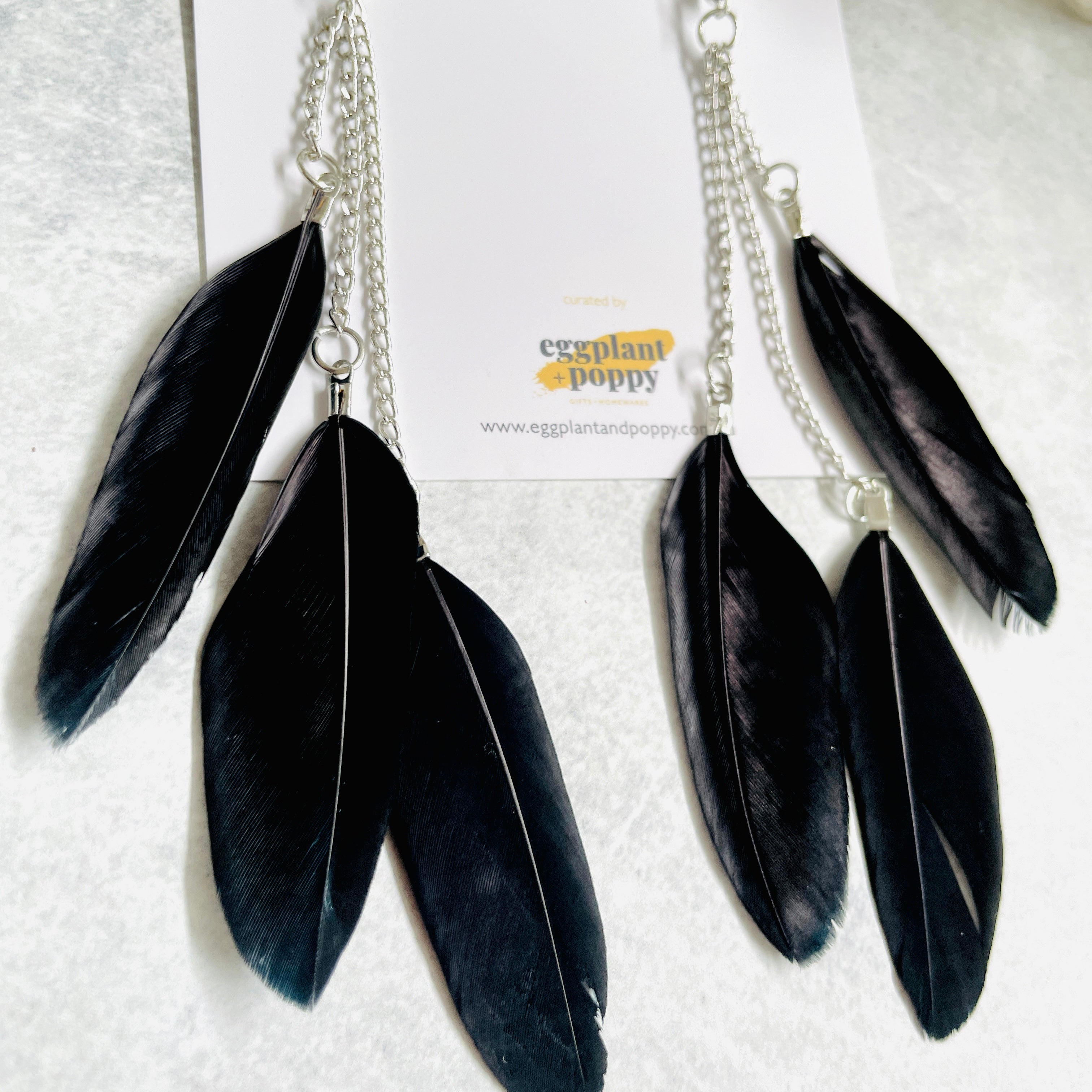 Black Feather Earrings