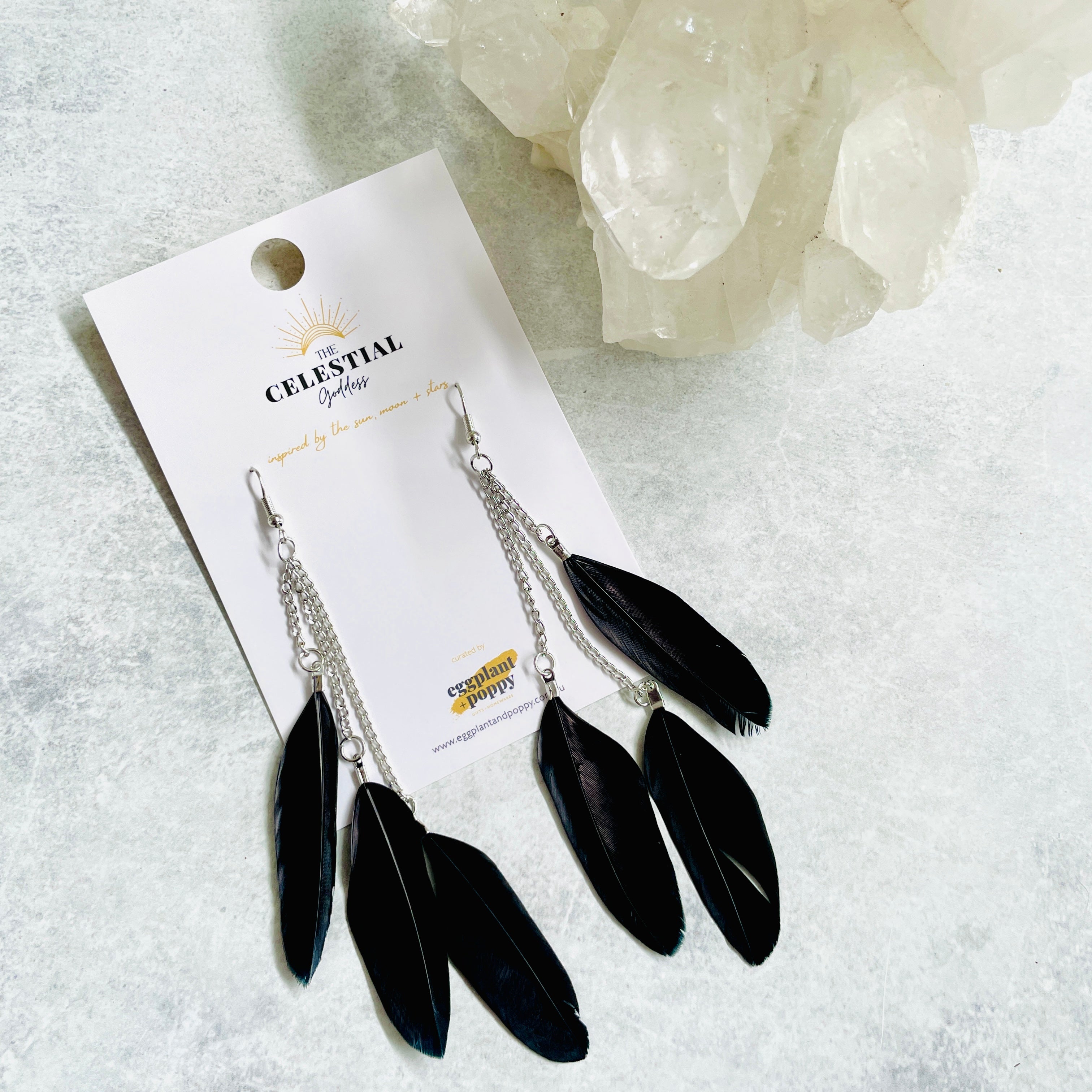 Black Feather Earrings