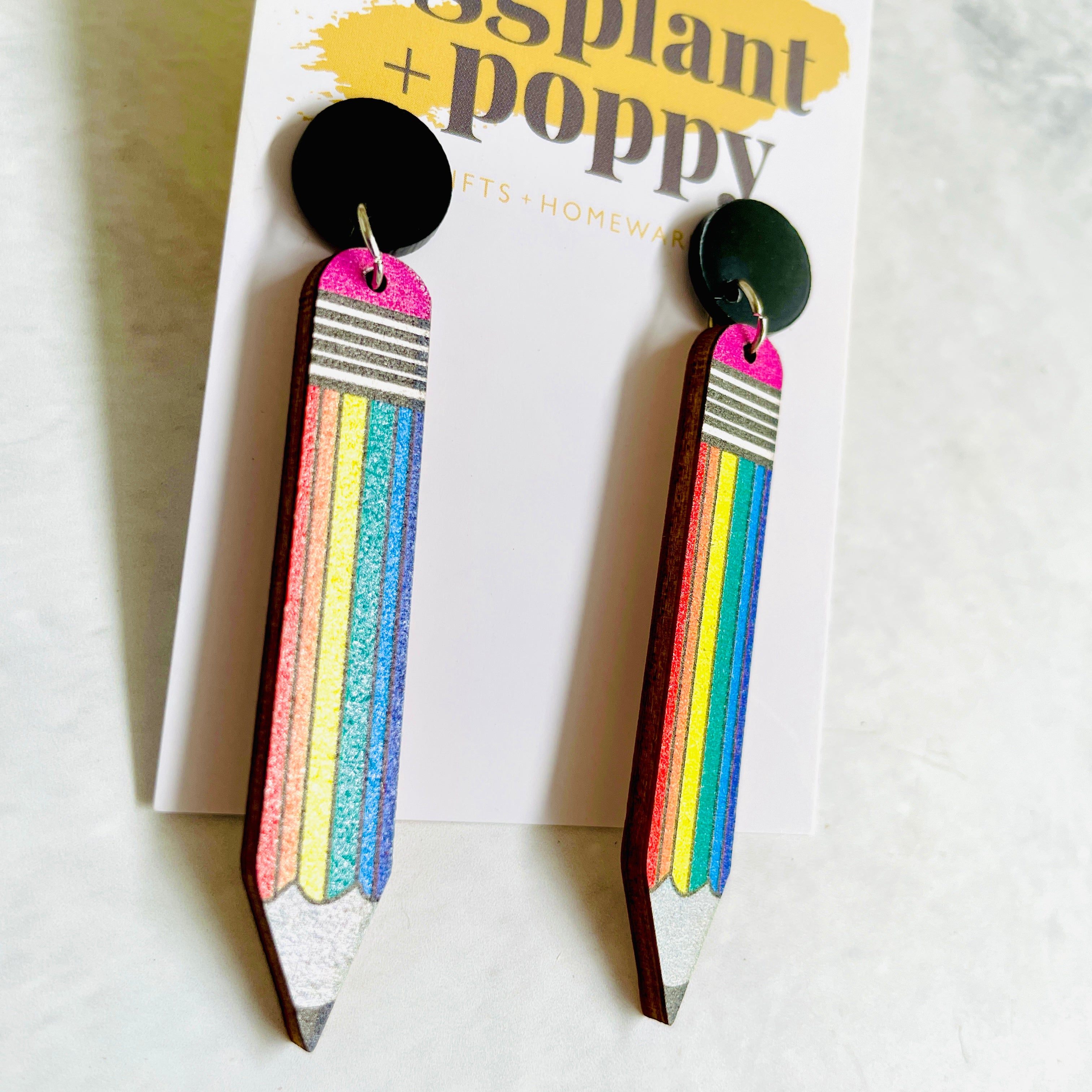Rainbow Pencil Earrings