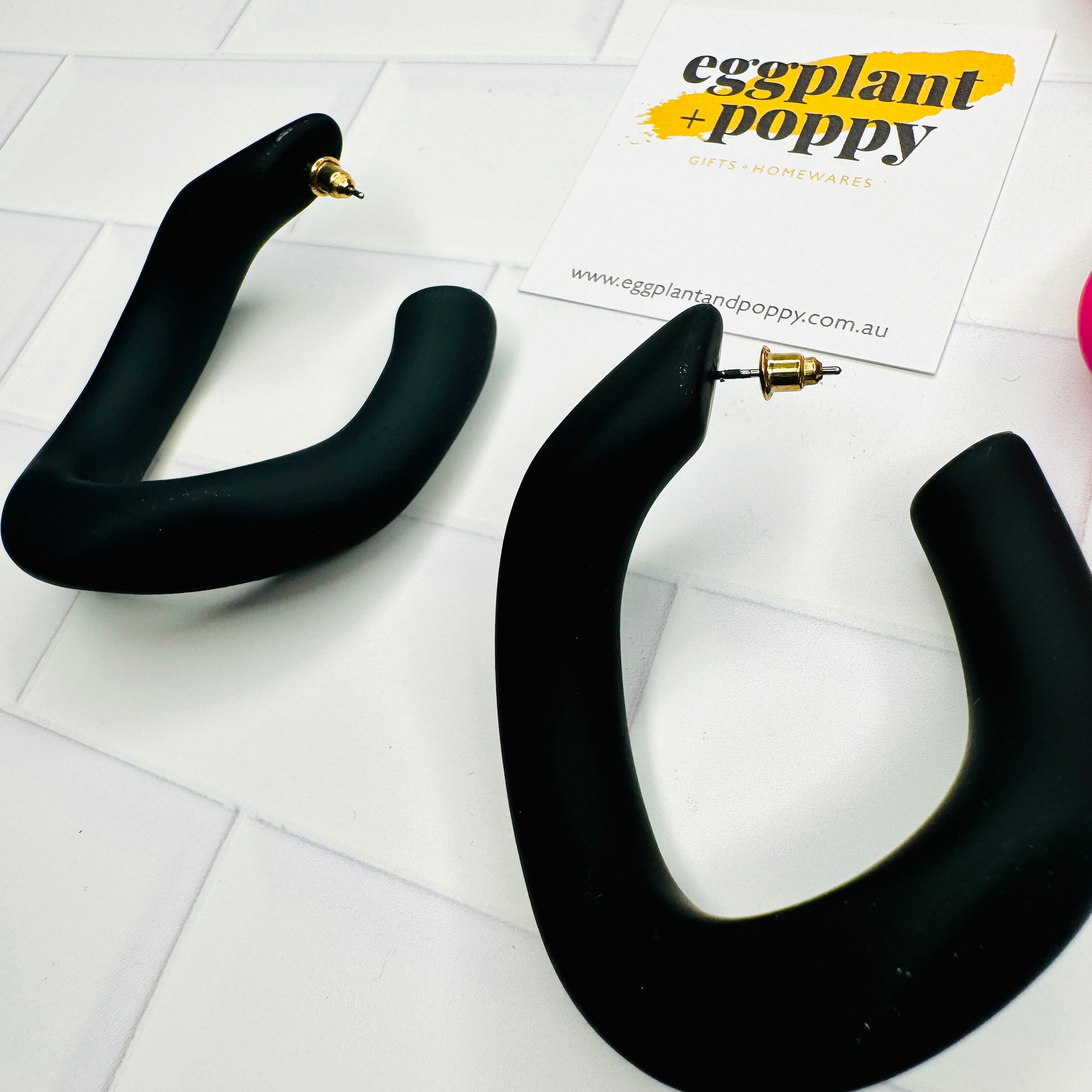 Large Curved Hoop Earrings