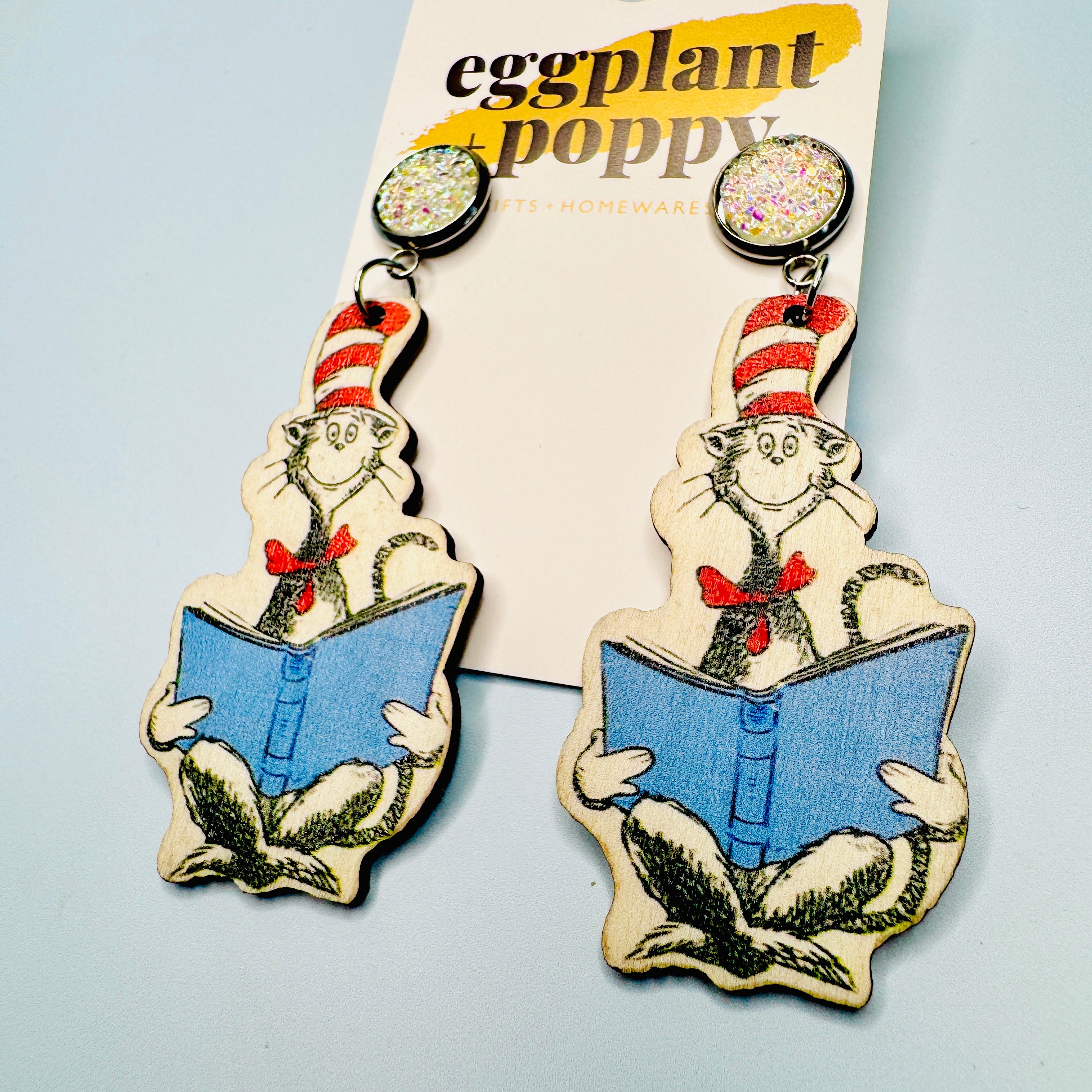 Reading Cat Earrings