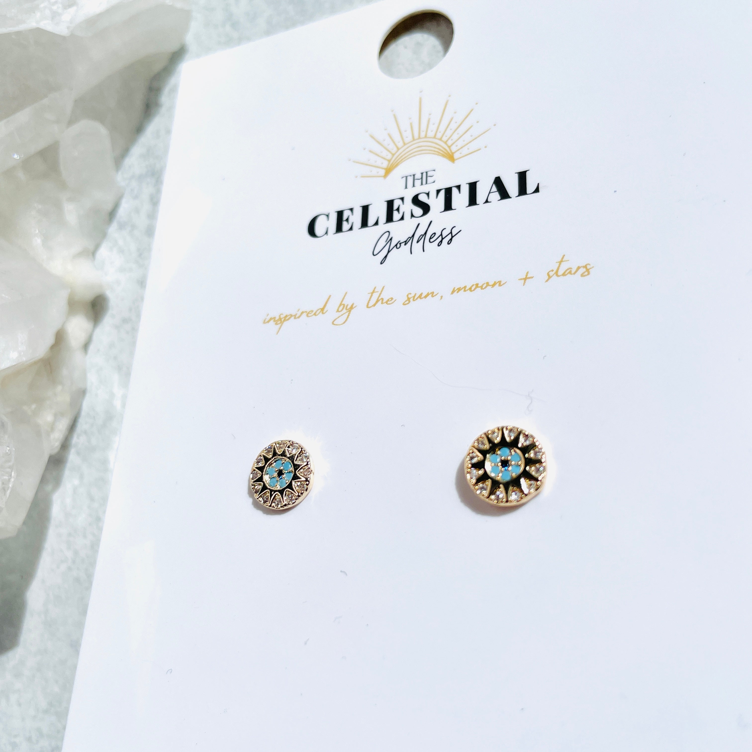 Evil Eye Pave Studs