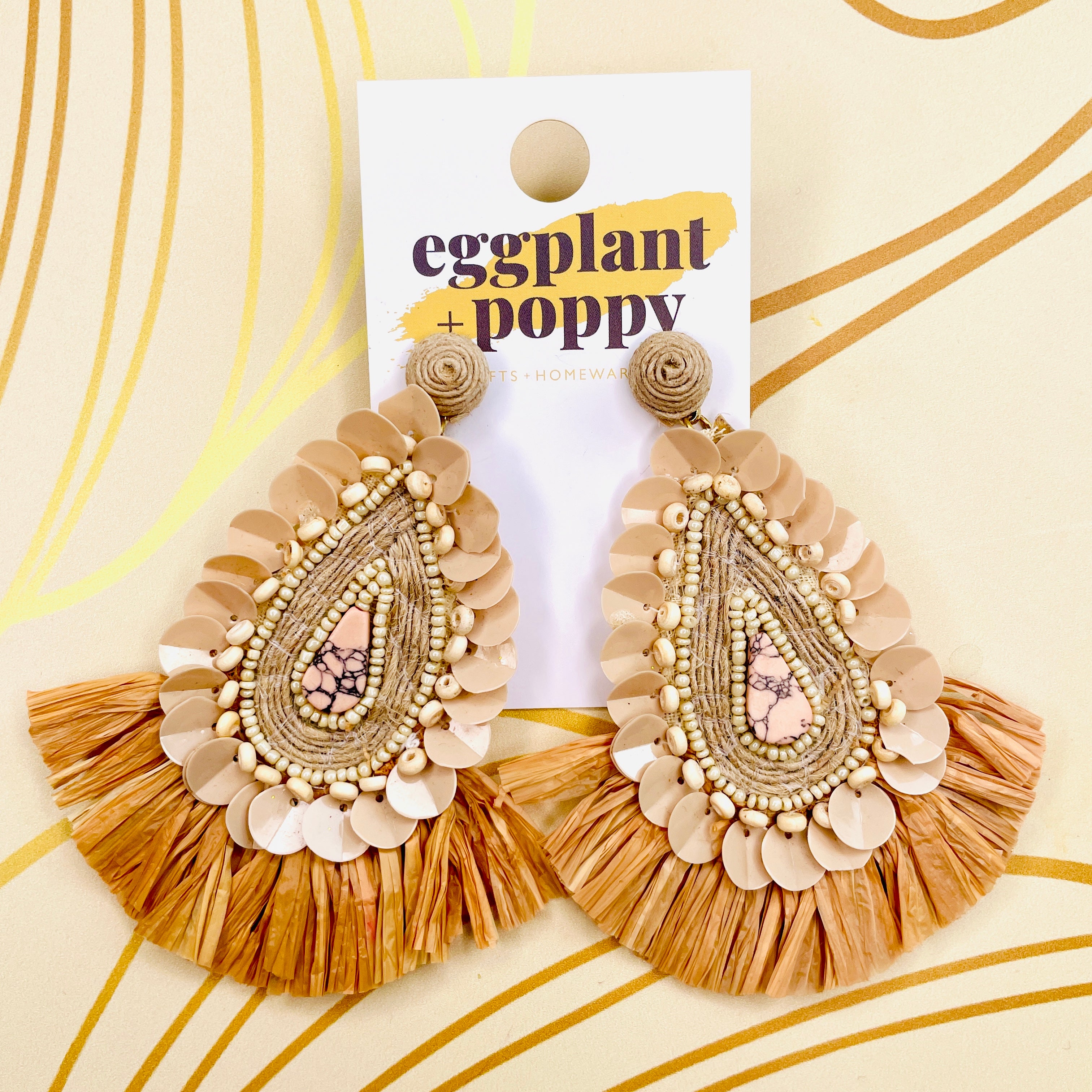 Large Raffia Earrings
