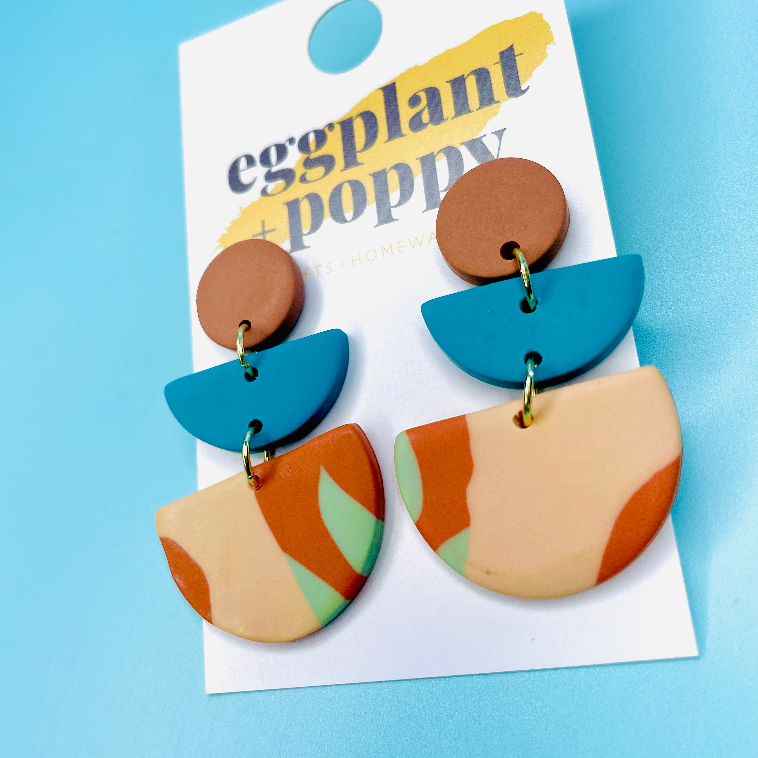 Semi Circle Clay Earrings
