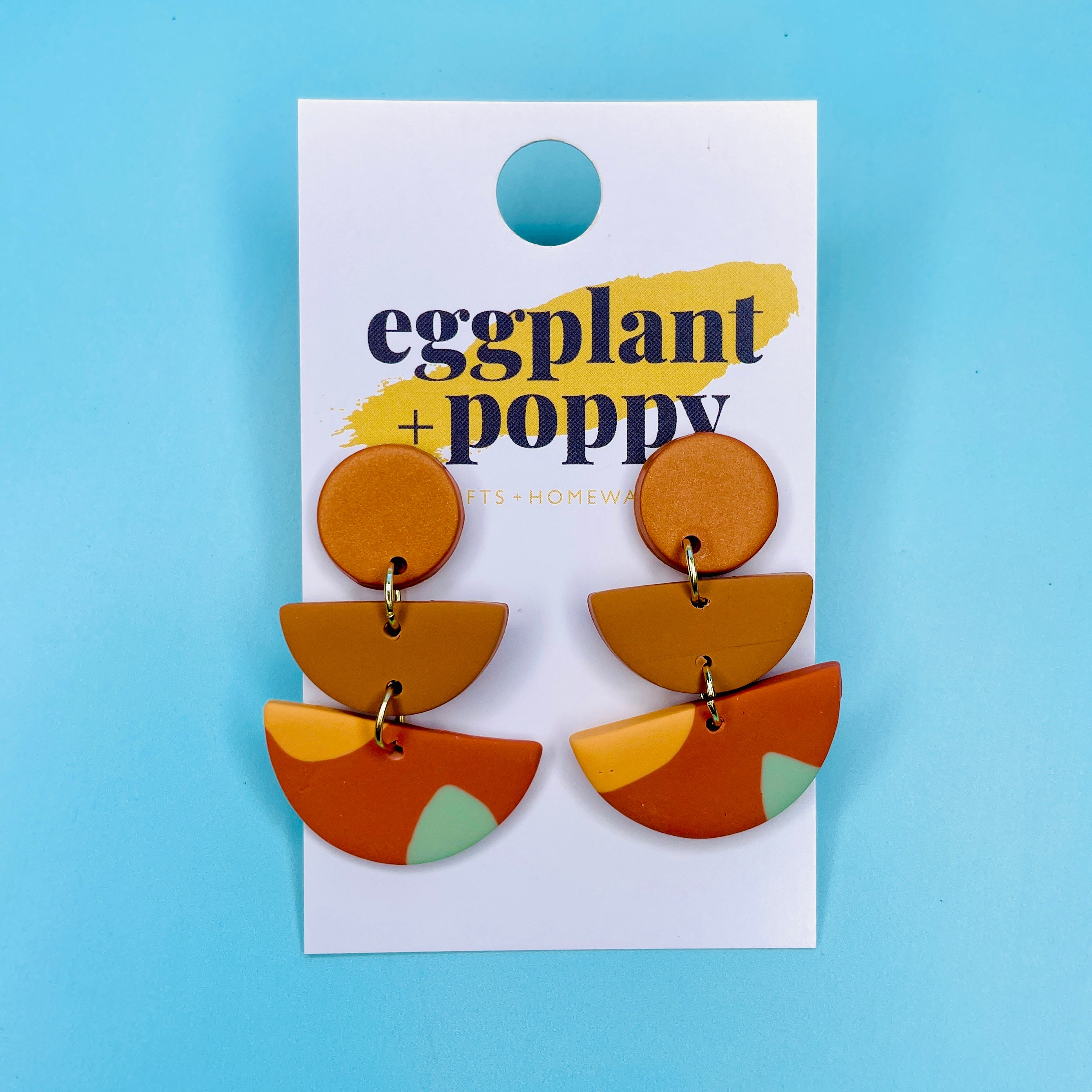 Semi Circle Clay Earrings