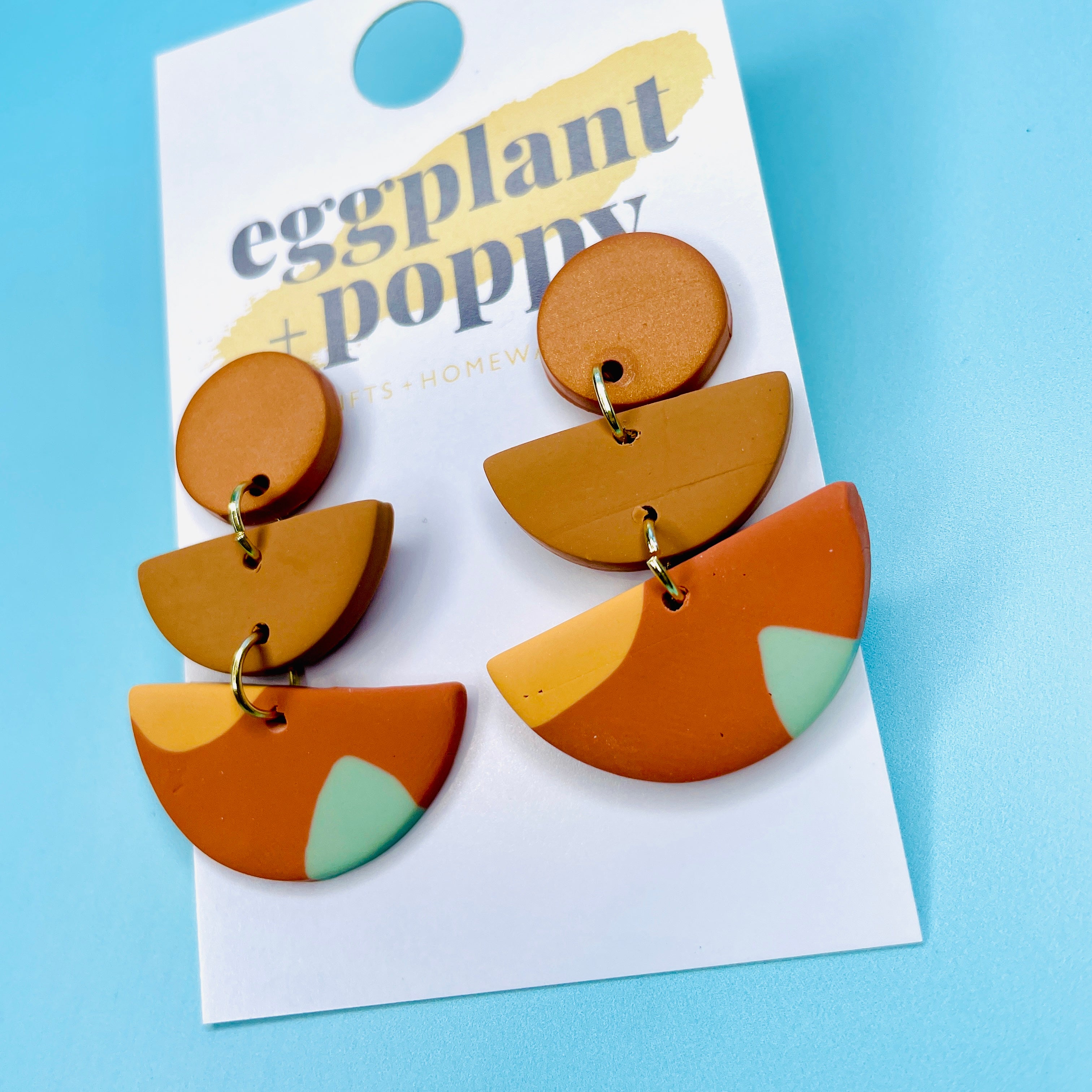 Semi Circle Clay Earrings