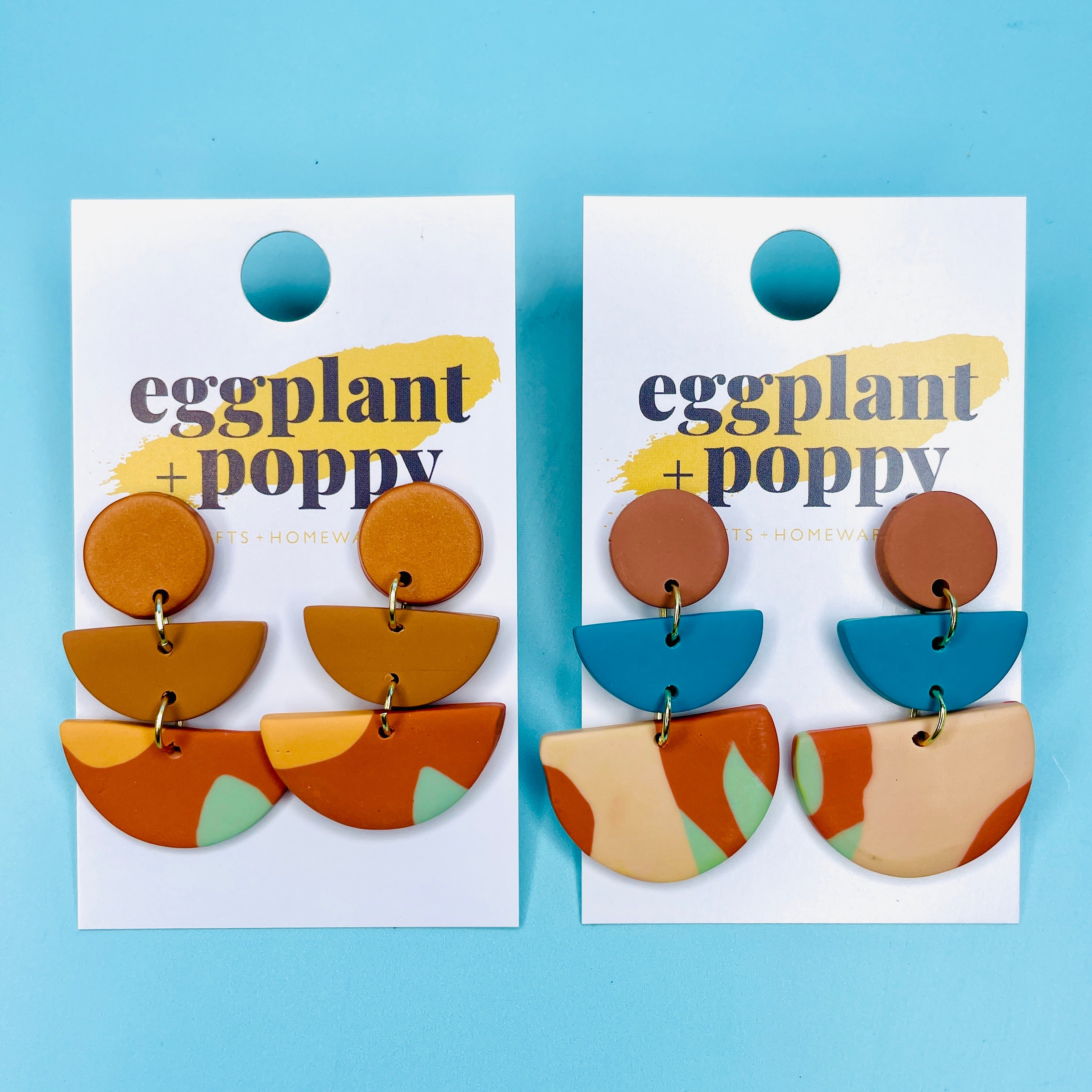 Semi Circle Clay Earrings