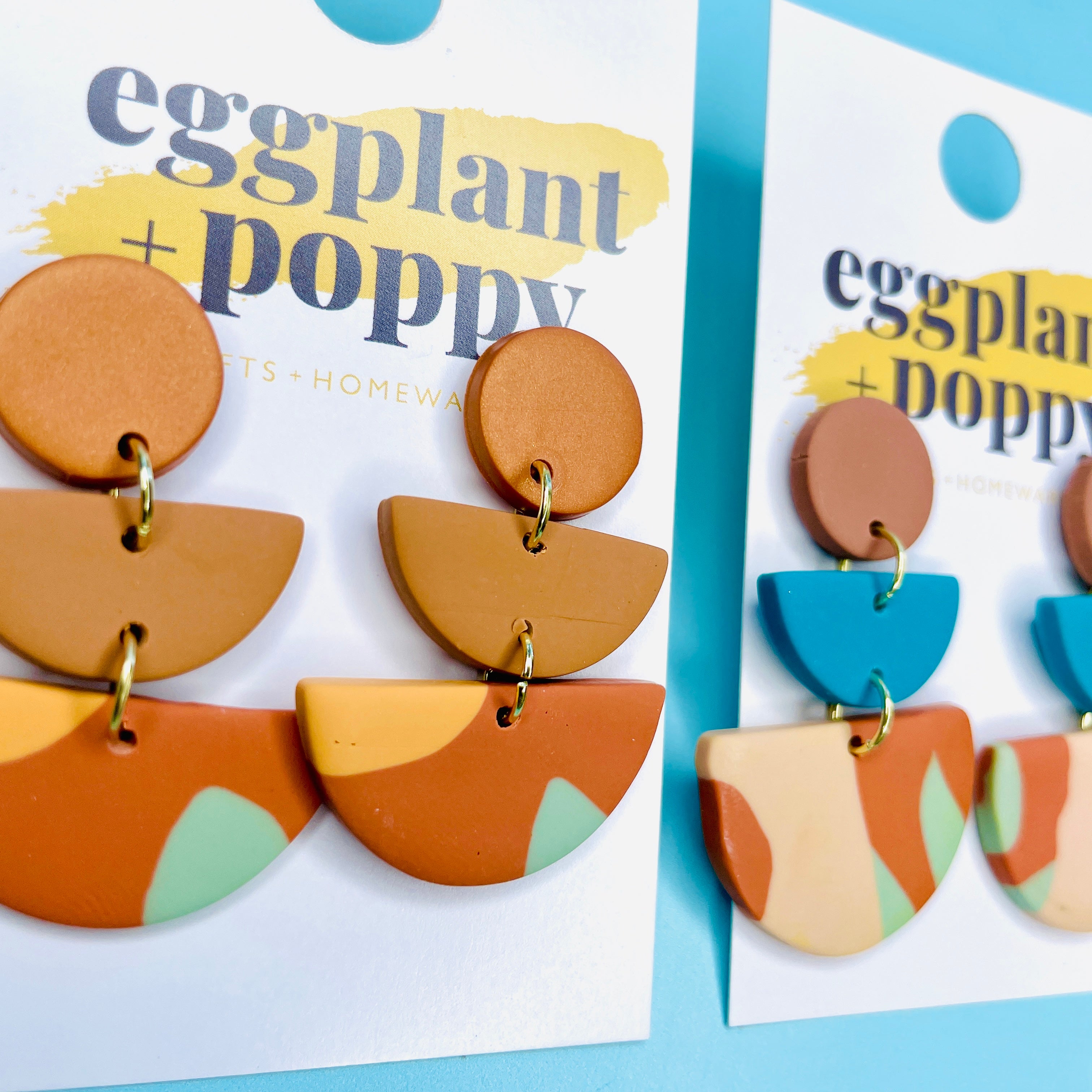 Semi Circle Clay Earrings