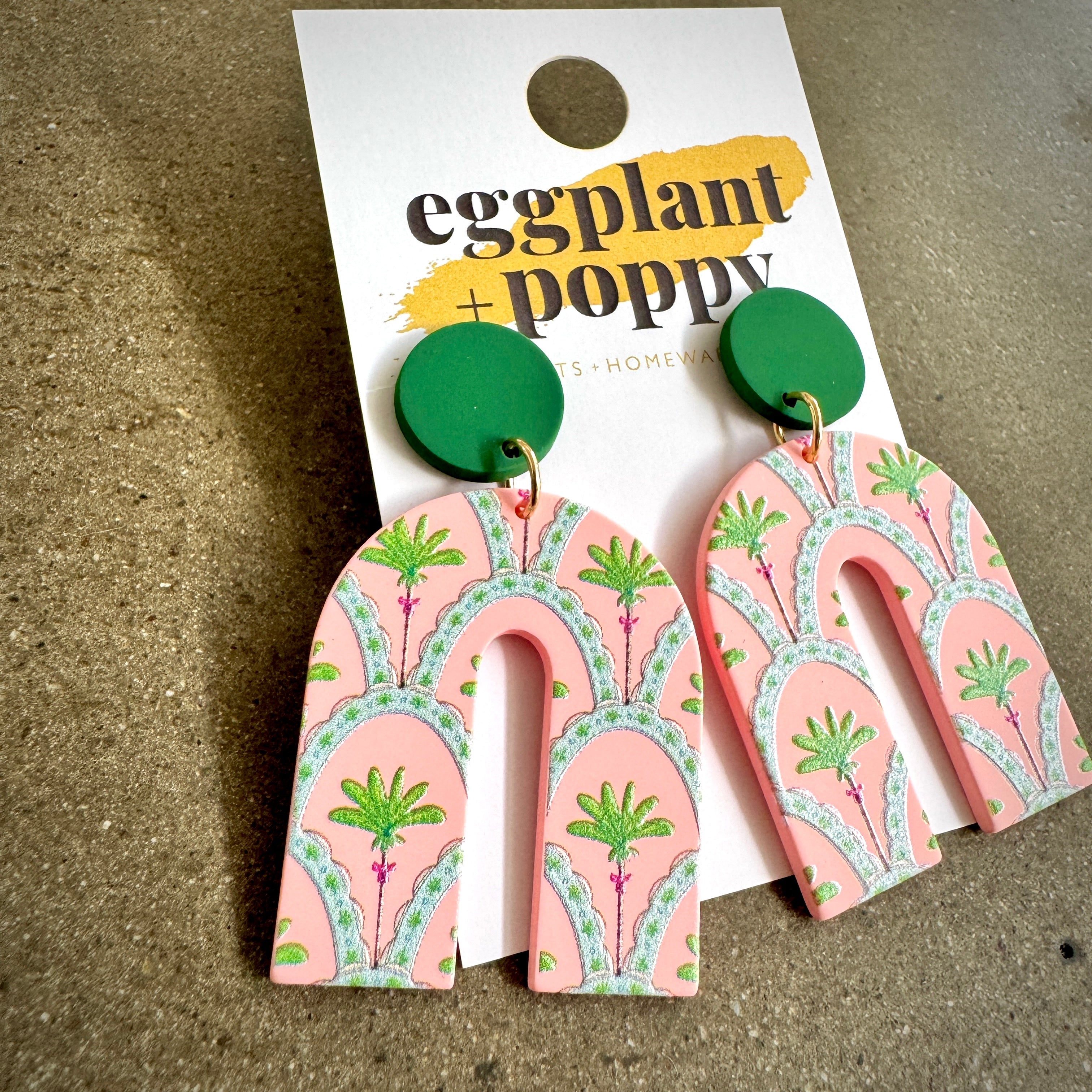 Art Deco Palm Tree Earrings