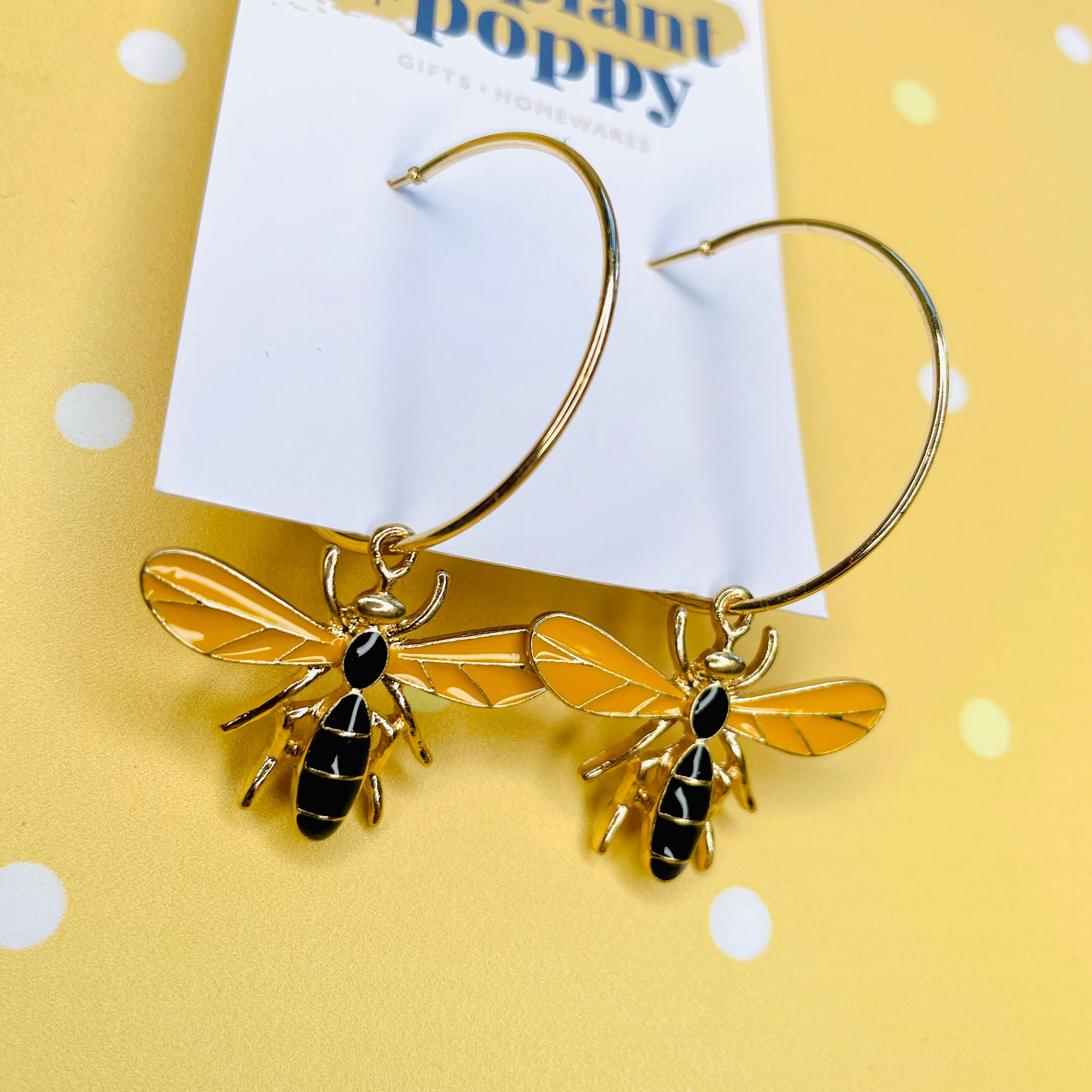 Bee Hoop Earrings