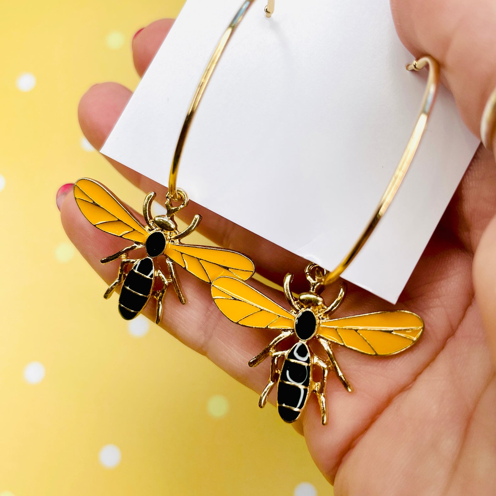 Bee Hoop Earrings
