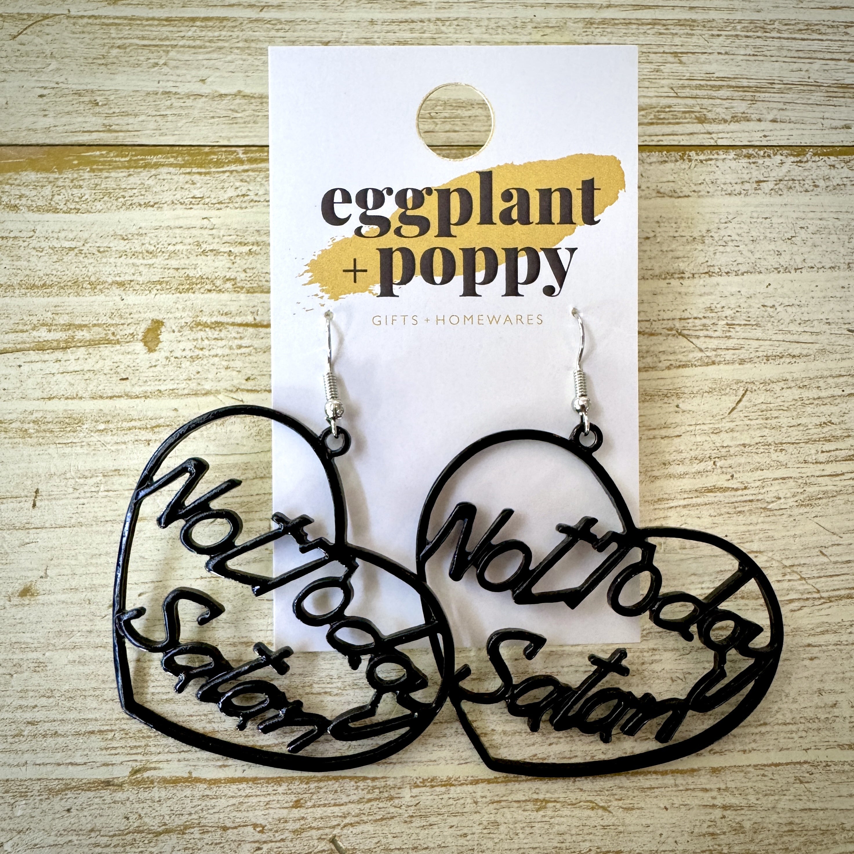 Not Today Satan Earrings