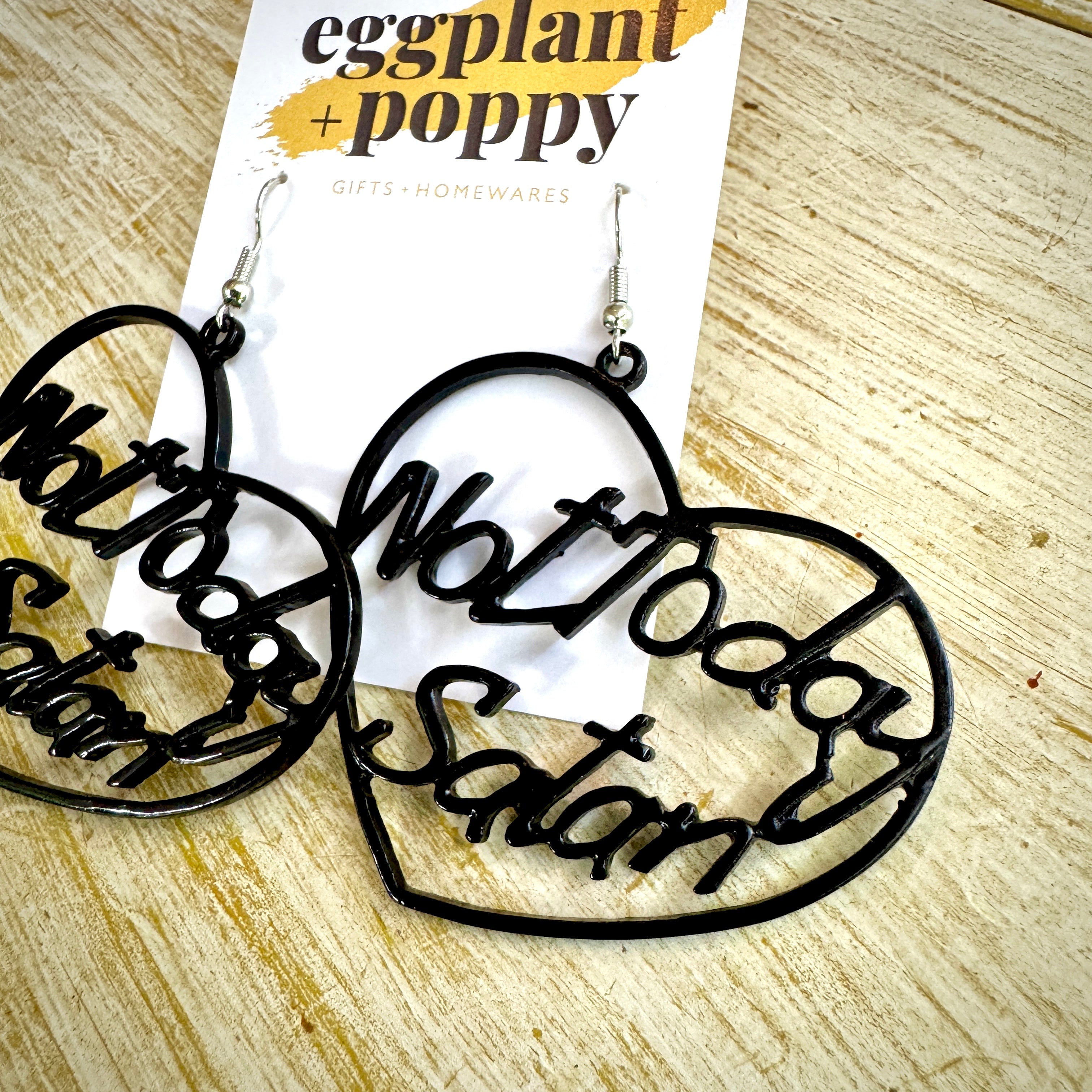 Not Today Satan Earrings